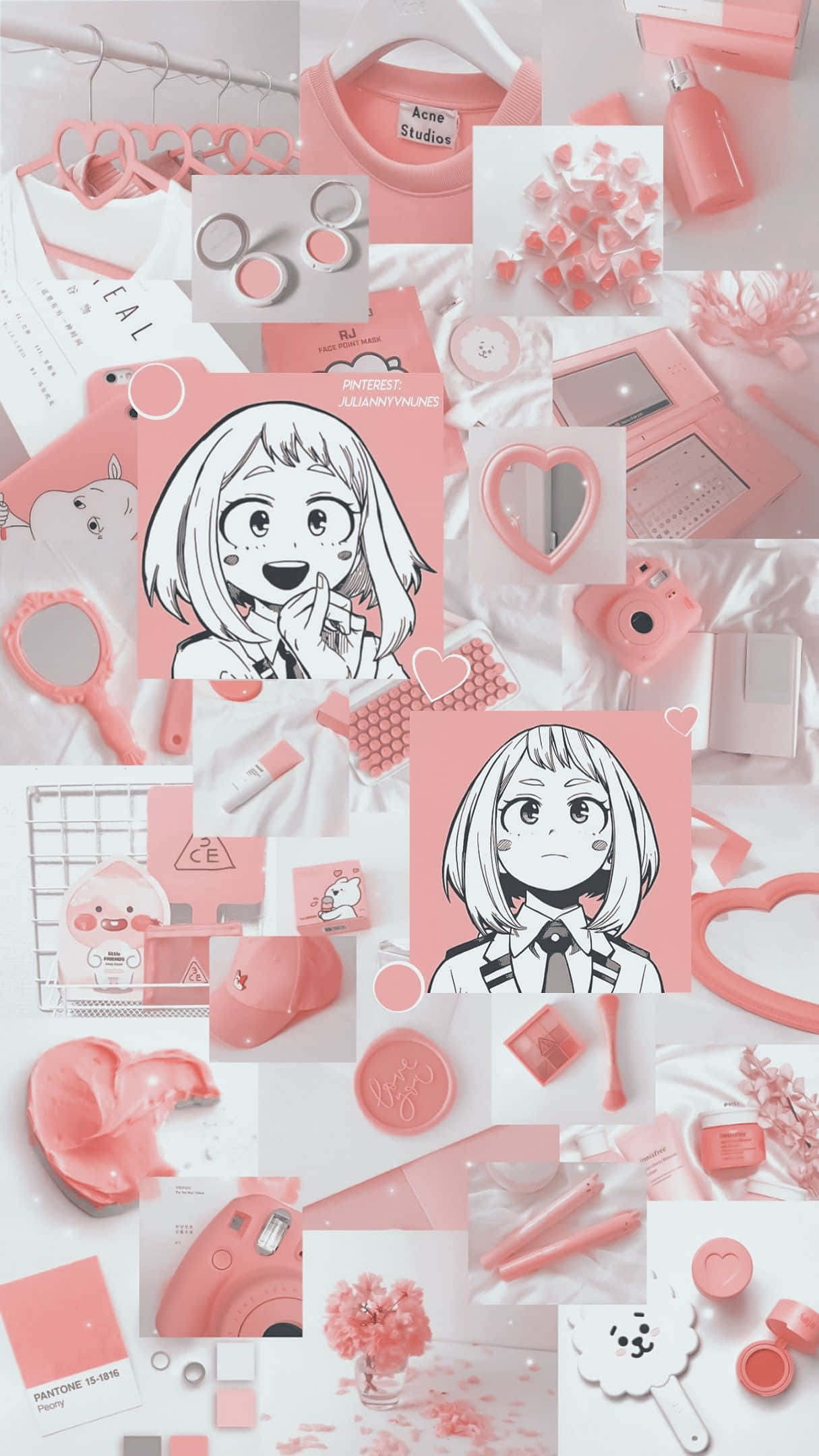 Uraraka Aesthetic, pink, anime girl illustrations, Full HD Phone Wallpaper