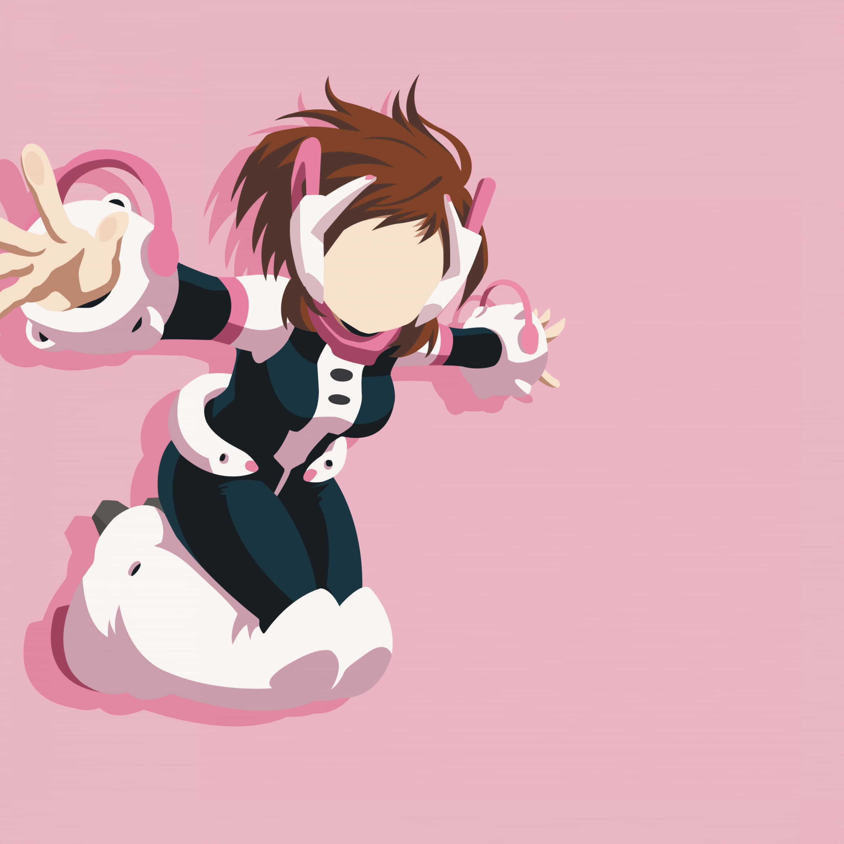 Uraraka, brown hair, pink horns, 2K Desktop Wallpaper