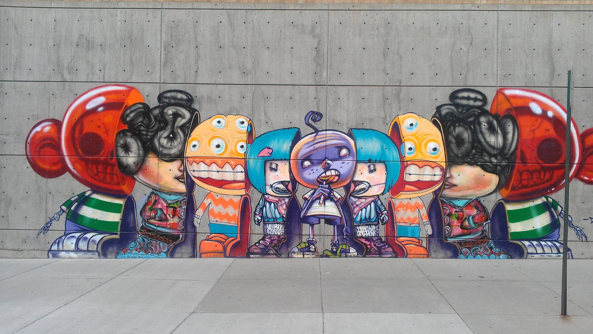 cartoon characters, exaggerated features, colorful patterns, Full HD Desktop Wallpaper