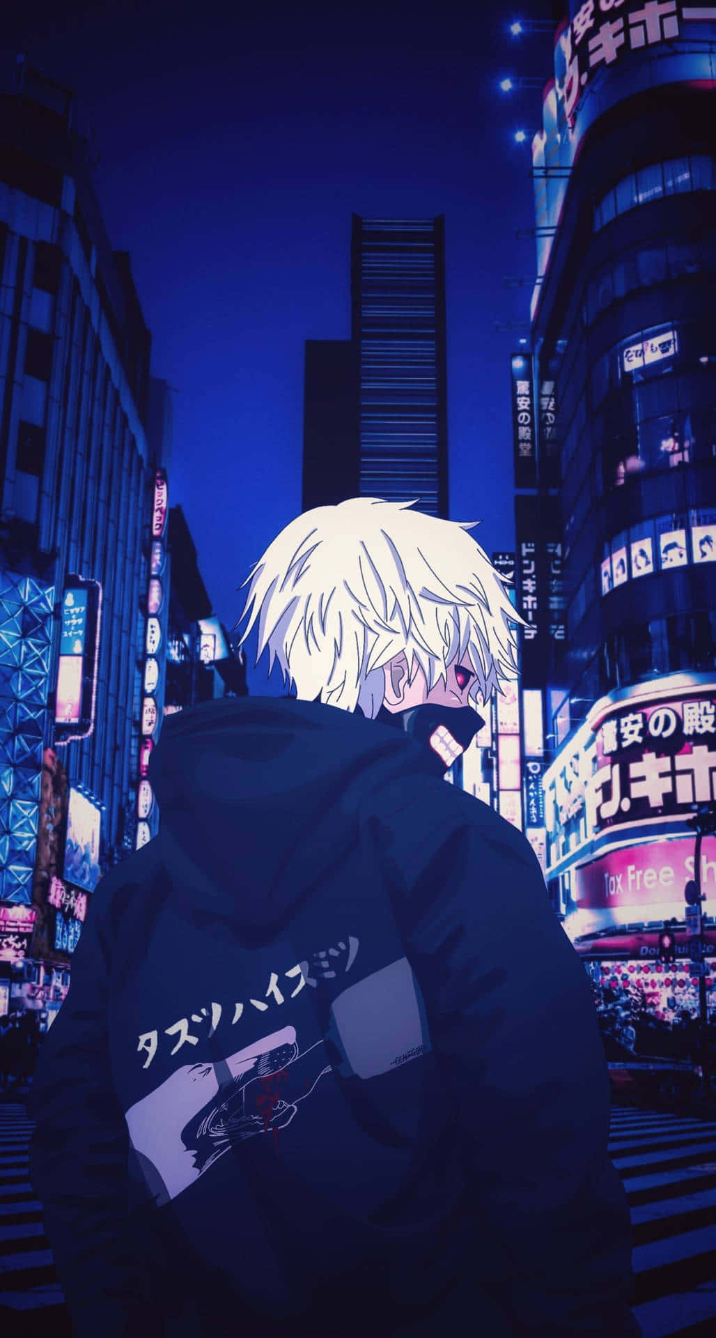 Urban Fantasy, white-haired anime character, hoodie, Full HD Phone Wallpaper