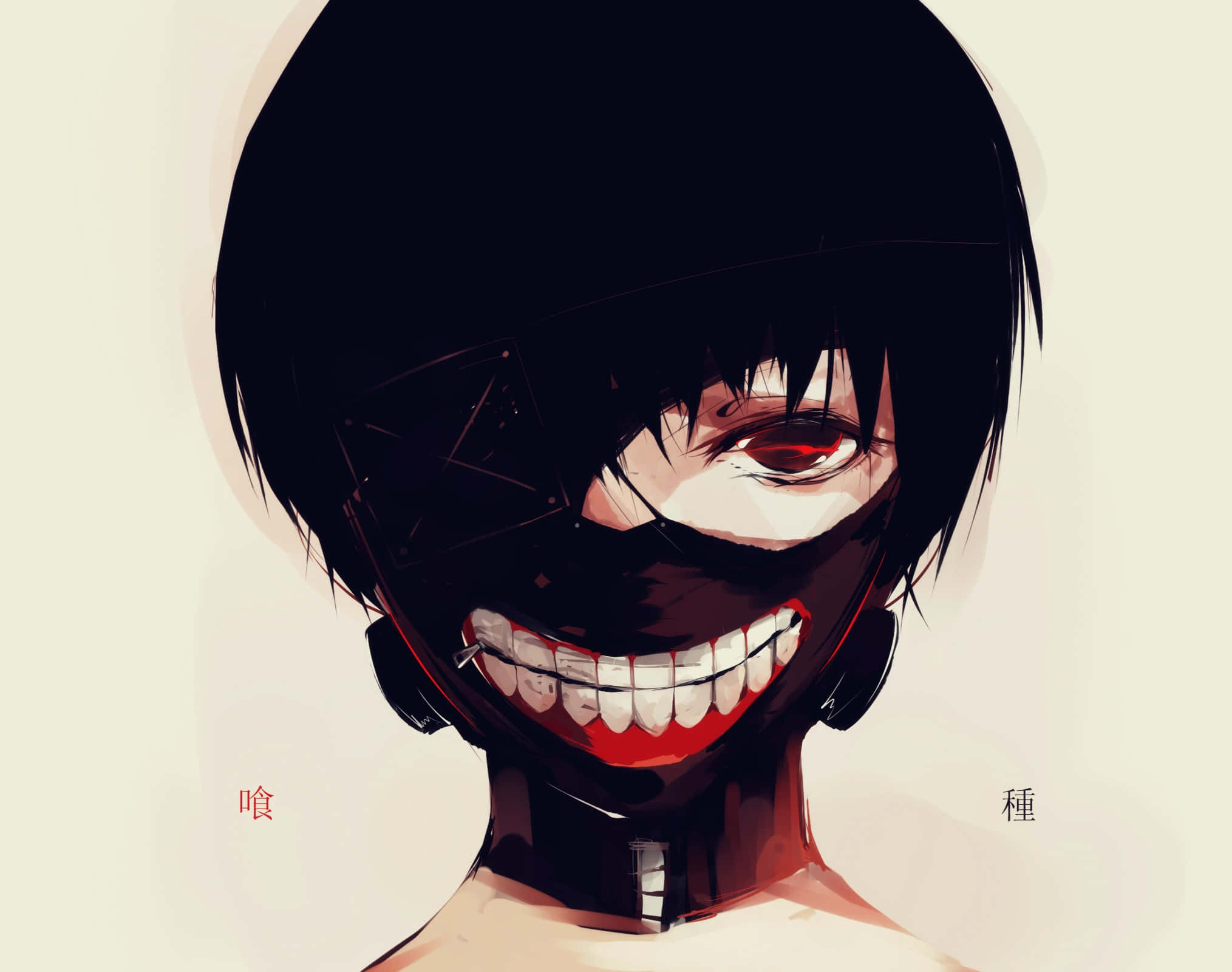 urban fantasy 2029, anime portrait, masked figure, Full HD Desktop Wallpaper