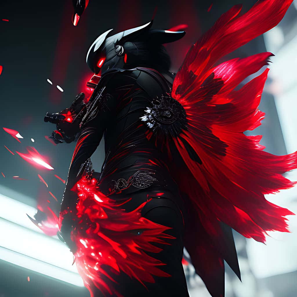 urban fantasy, futuristic setting, glowing red eyes, SD Desktop Wallpaper