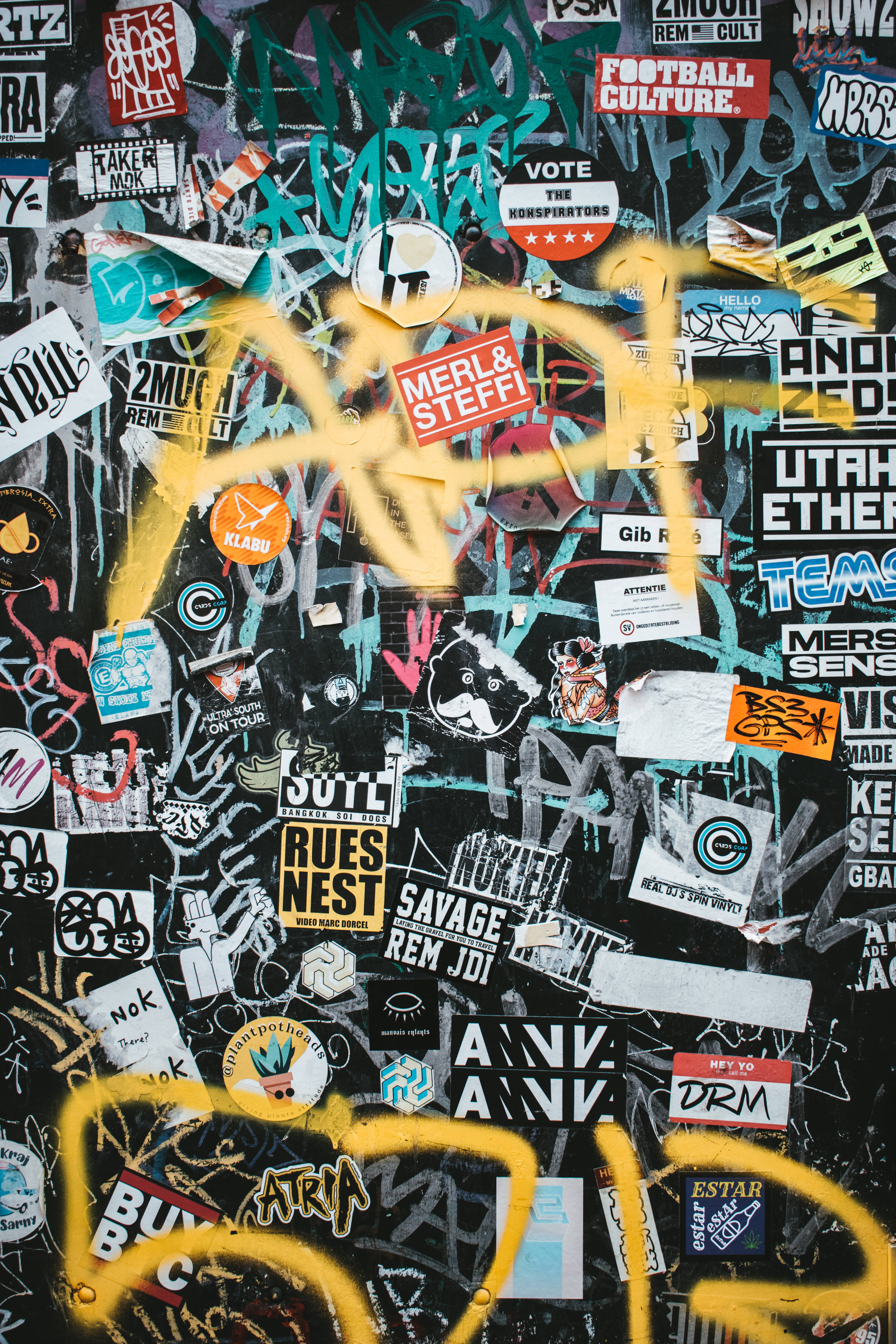 stickers, graffiti, street art, 5K Phone Wallpaper
