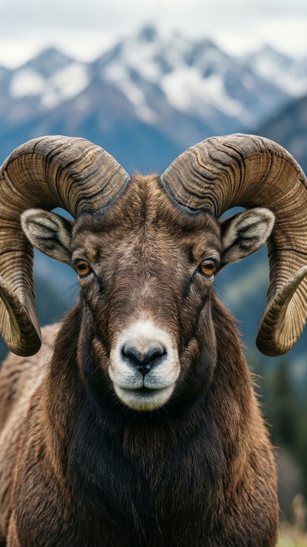 Urial, male Urial sheep, impressive horns, Full HD Phone Wallpaper