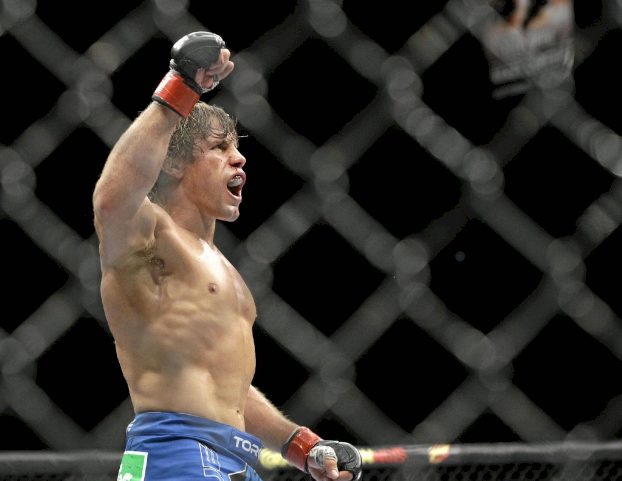 Urijah Faber, octagon cage, dimly lit, Full HD Desktop Wallpaper