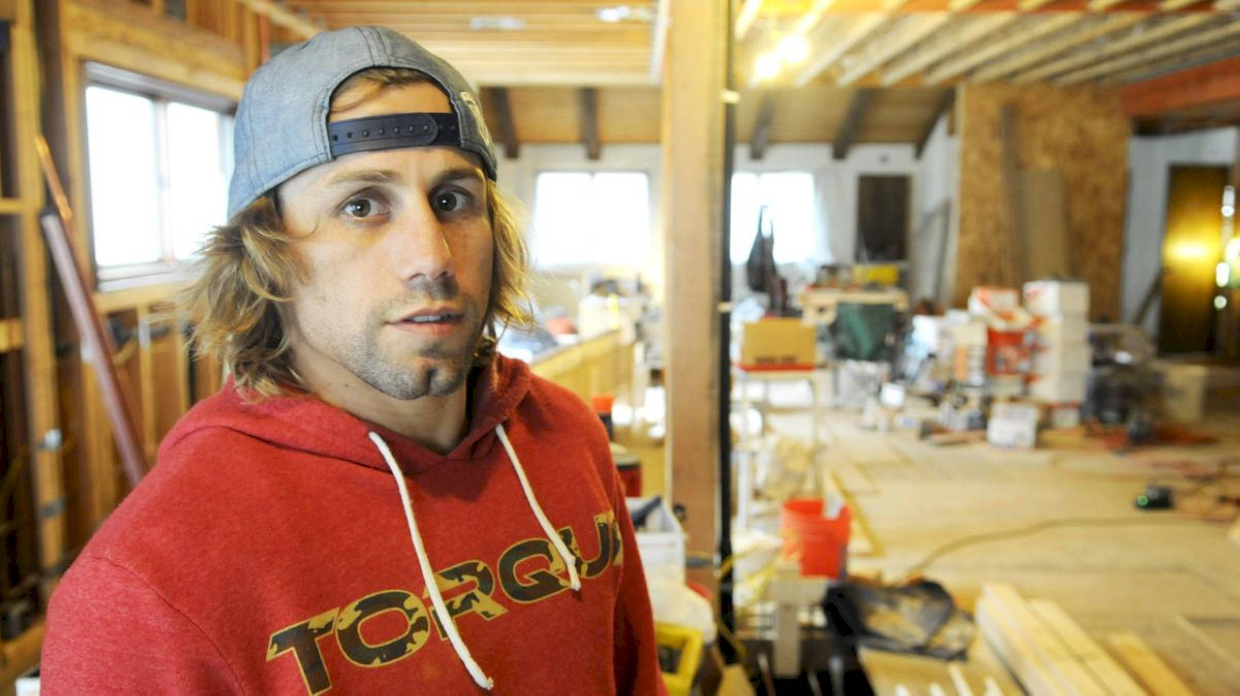 Urijah Faber, red hoodie, grey cap, Full HD Desktop Wallpaper