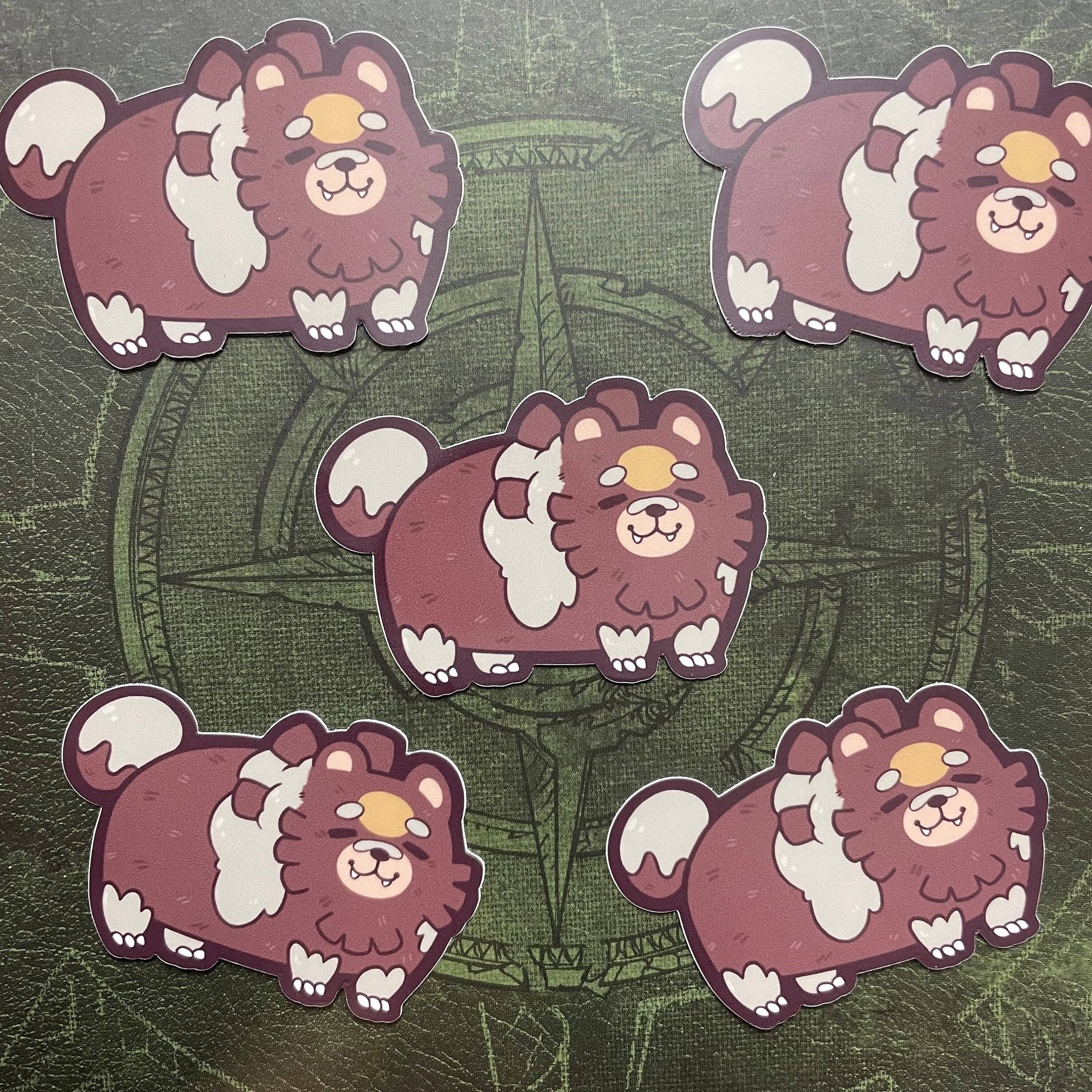 Ursaluna, cartoon chow chow, brown and white fur, 2K Desktop Wallpaper