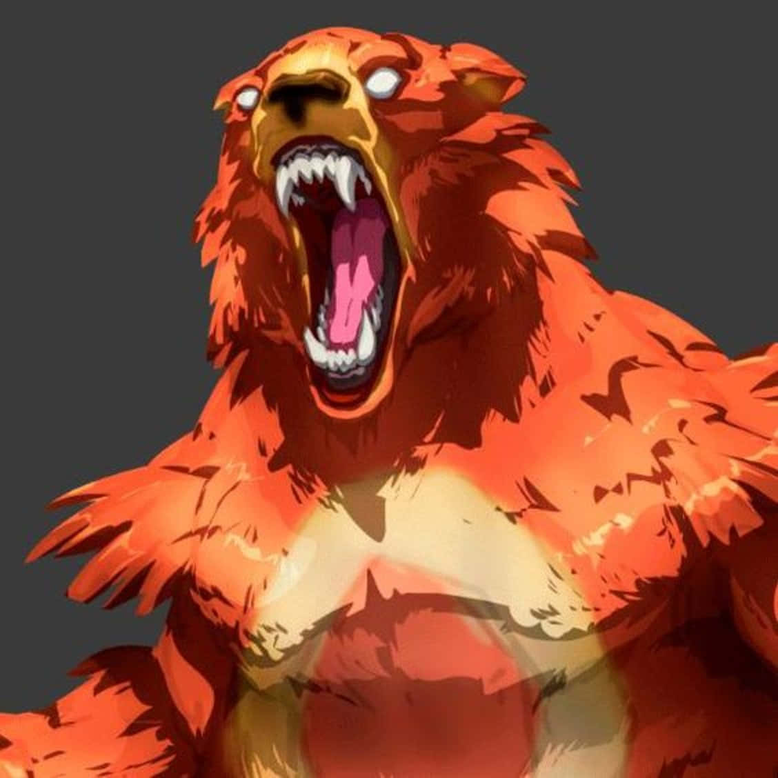 Ursaring, fiery orange, bared teeth, SD Desktop Wallpaper