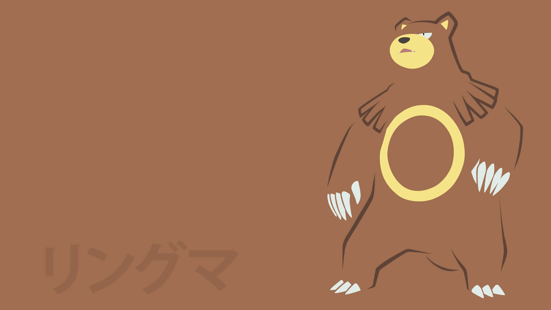 Ursaring, minimalist, brown bear, Full HD Desktop Wallpaper