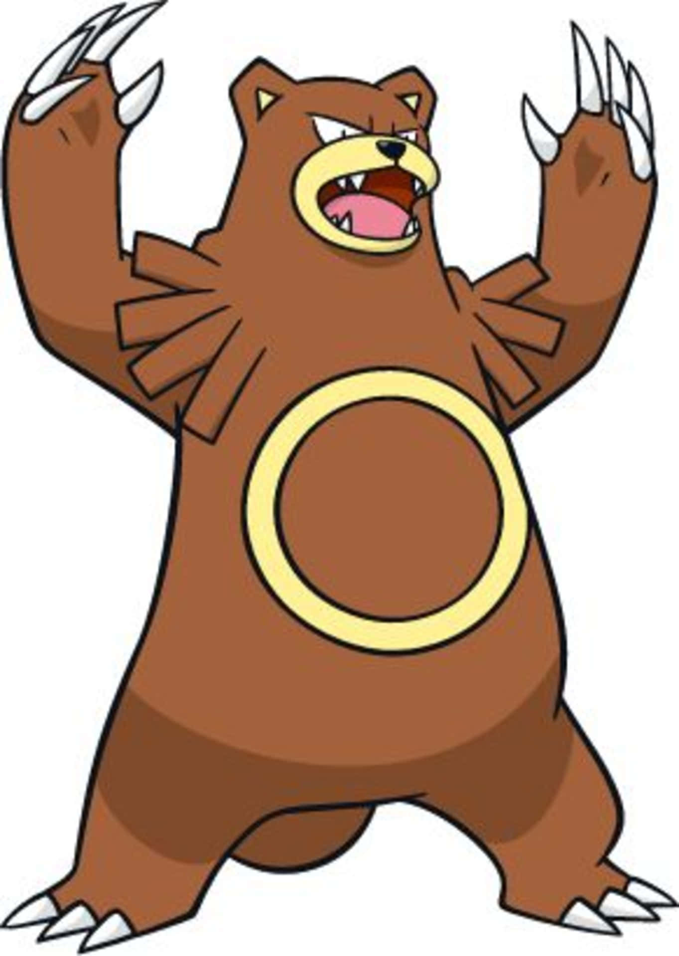 Ursaring, white, yellow ring, Full HD Phone Wallpaper