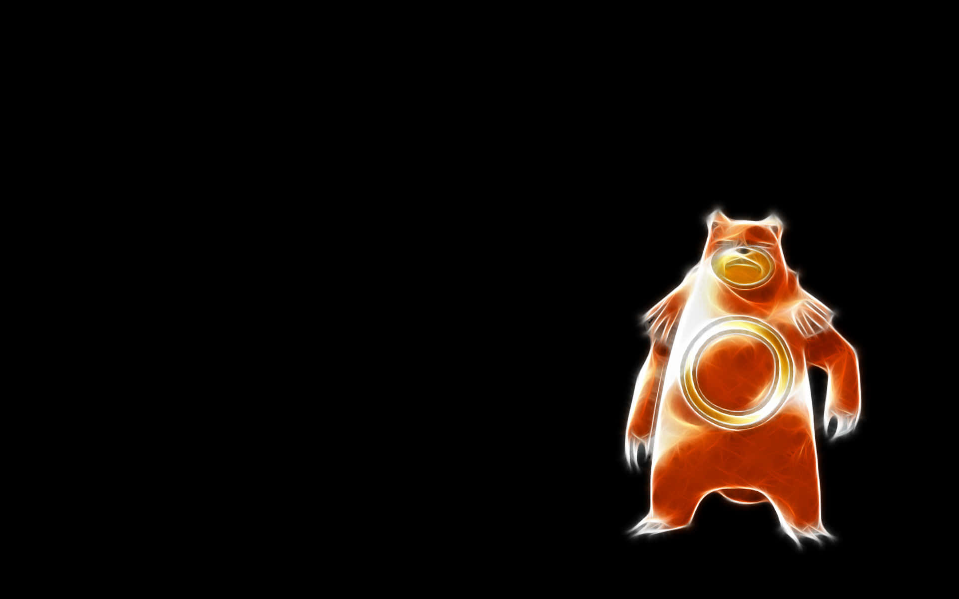 Glowing Ursaring, black, orange, Full HD Desktop Wallpaper