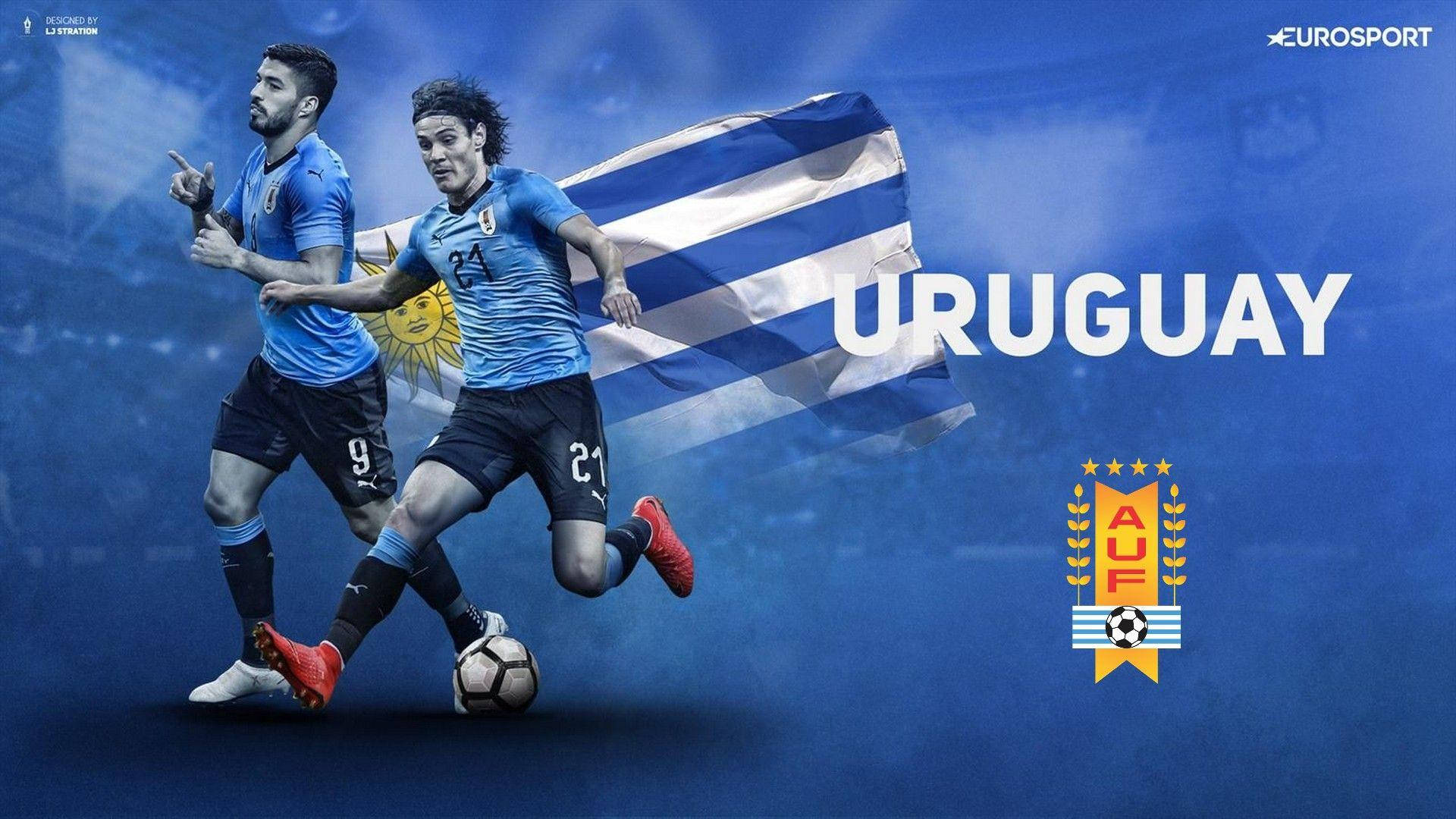 Uruguay, blue jerseys, sprinting, Full HD Desktop Wallpaper