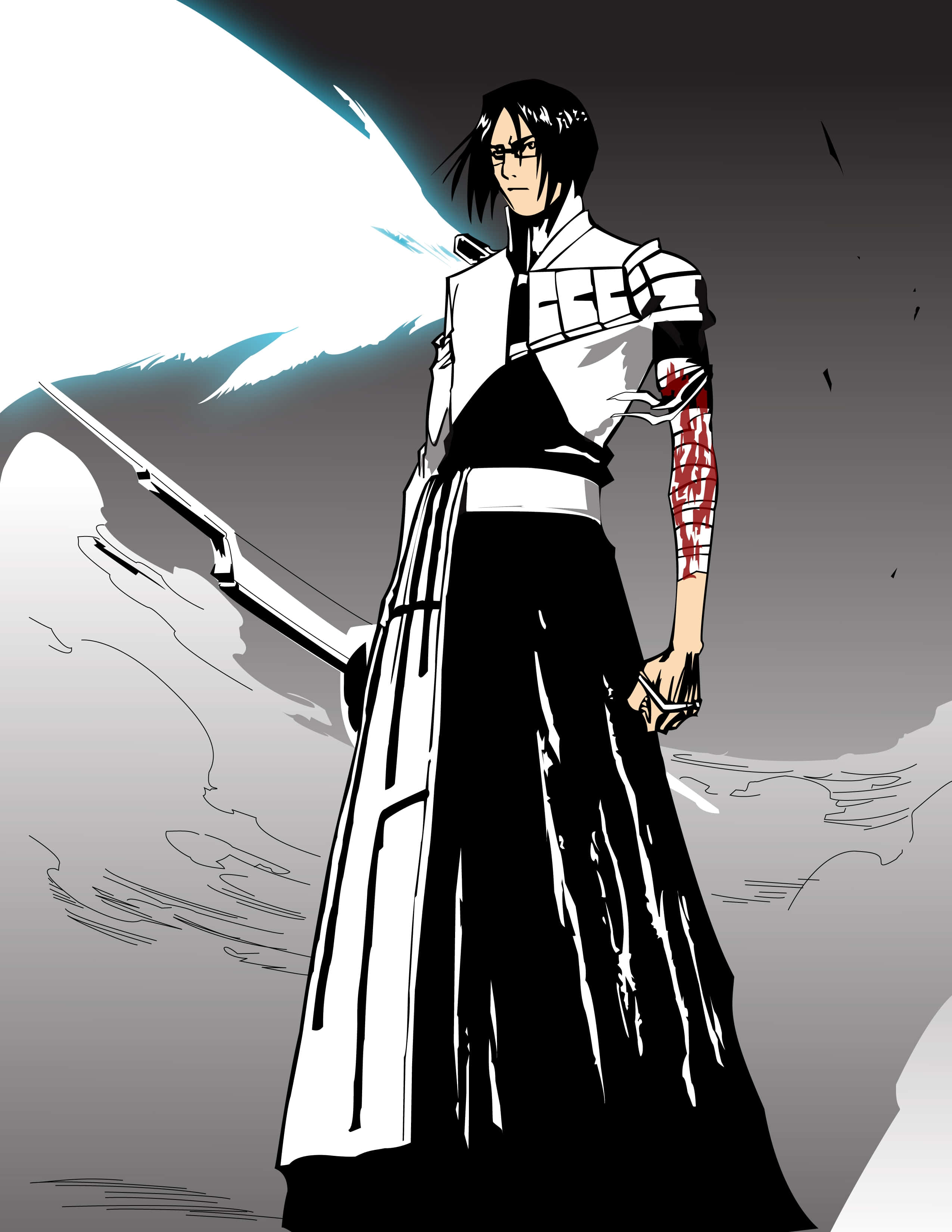 Uryu Ishida, bow, black and white attire, 2K Phone Wallpaper