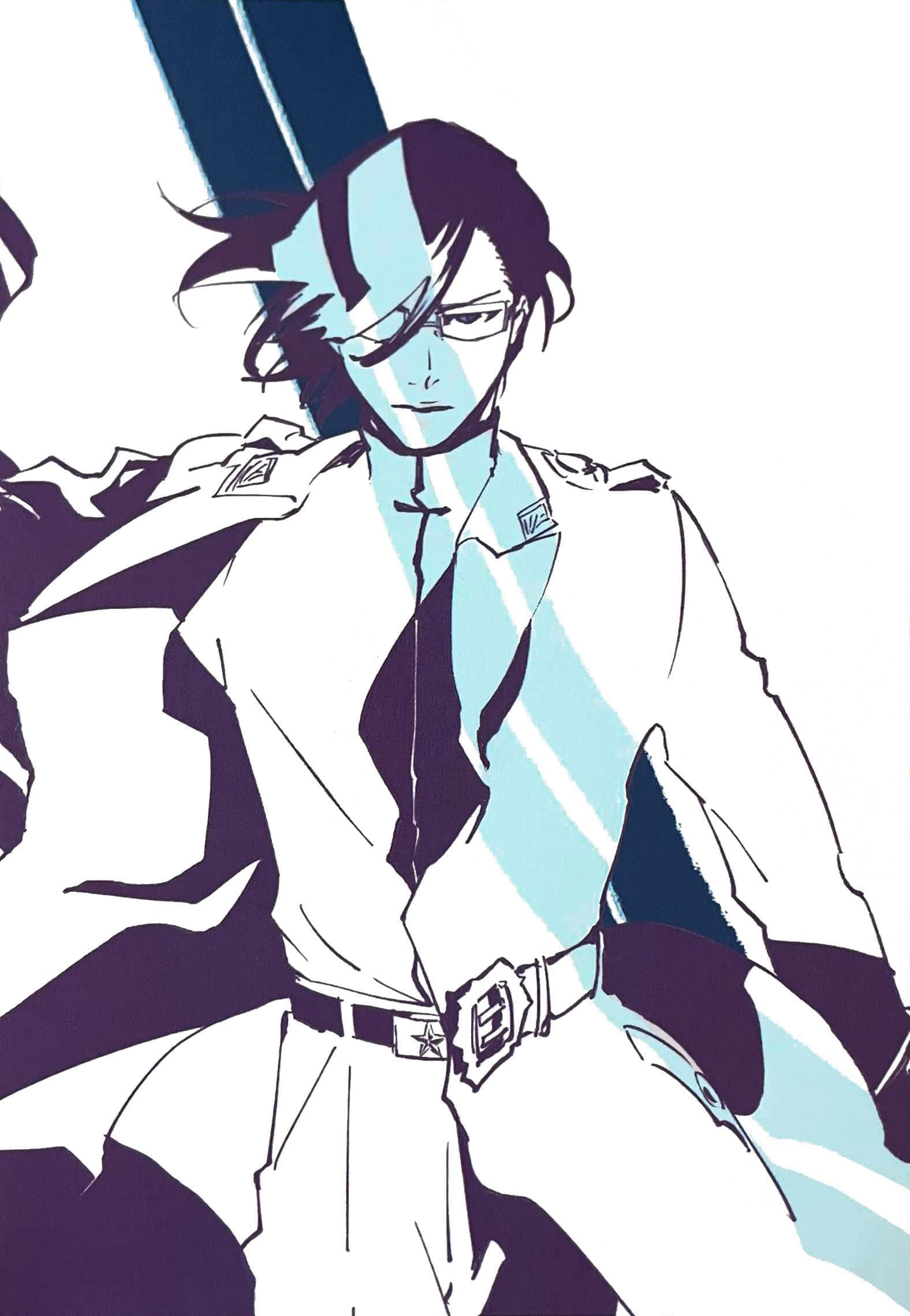 Uryu Ishida, white uniform, blue and purple stripes, Full HD Phone Wallpaper