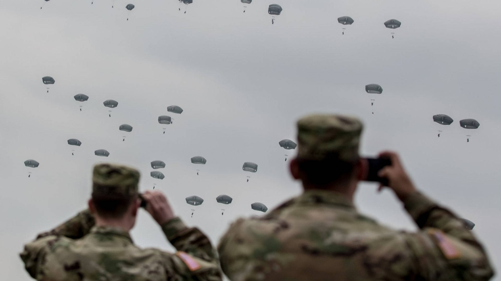 US Army, camouflage uniforms, parachutes, Full HD Desktop Wallpaper