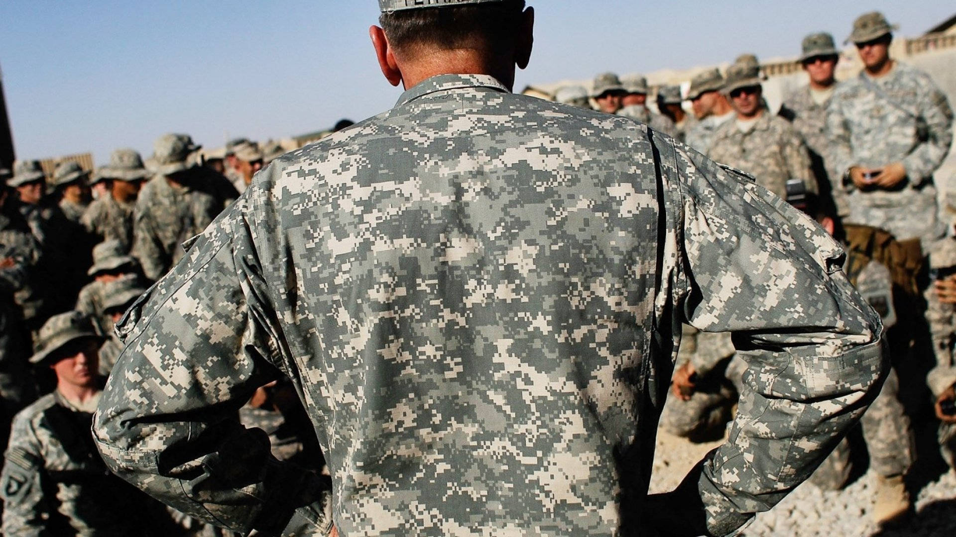 US Army, soldier commander, camouflage uniform, Full HD Desktop Wallpaper