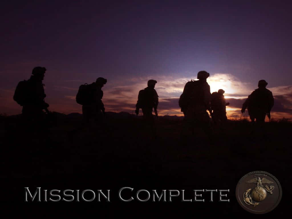 US Marines, twilight landscape, sun sets, SD Desktop Wallpaper