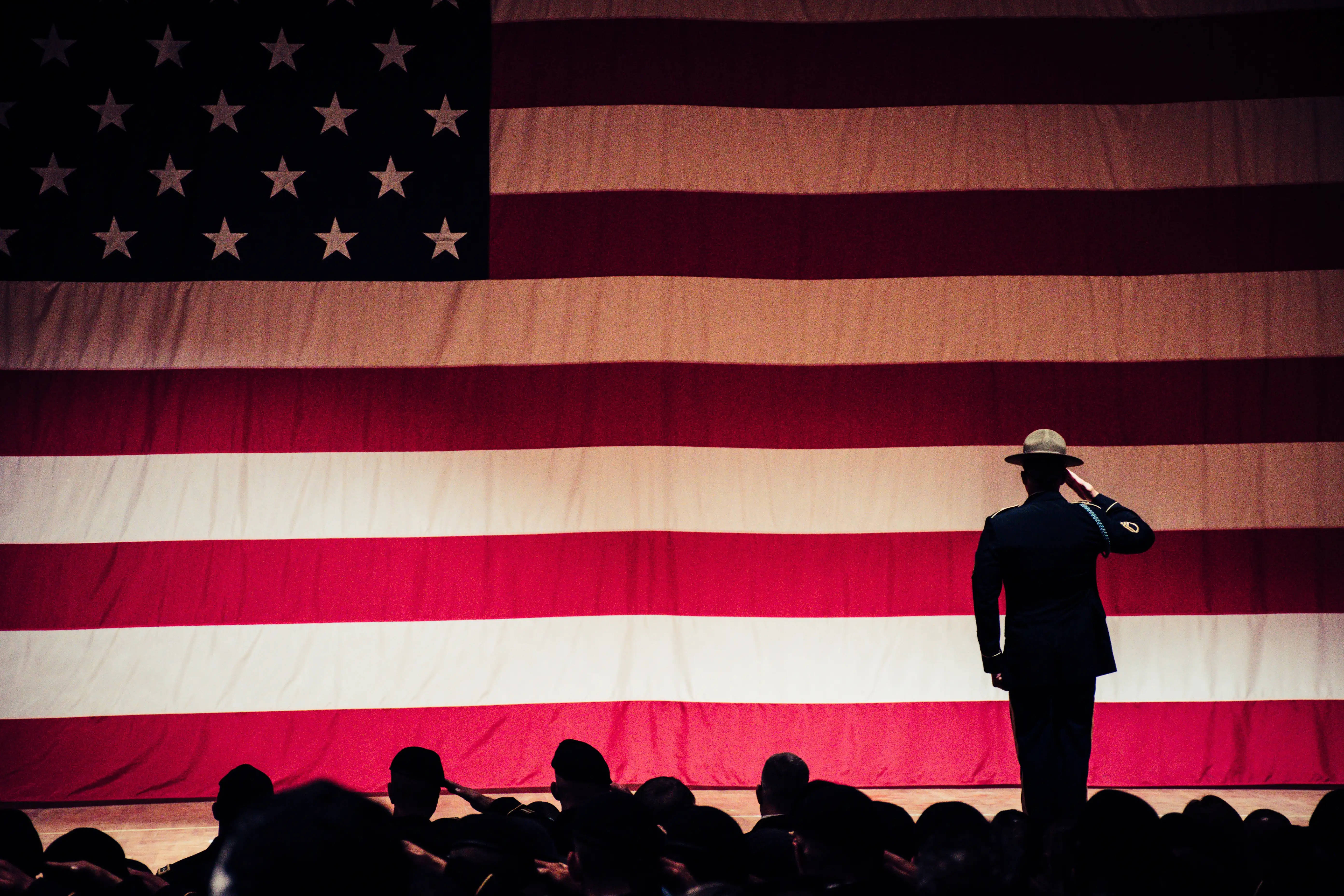 soldiers, USA Flag, lone soldier, 5K Desktop Wallpaper