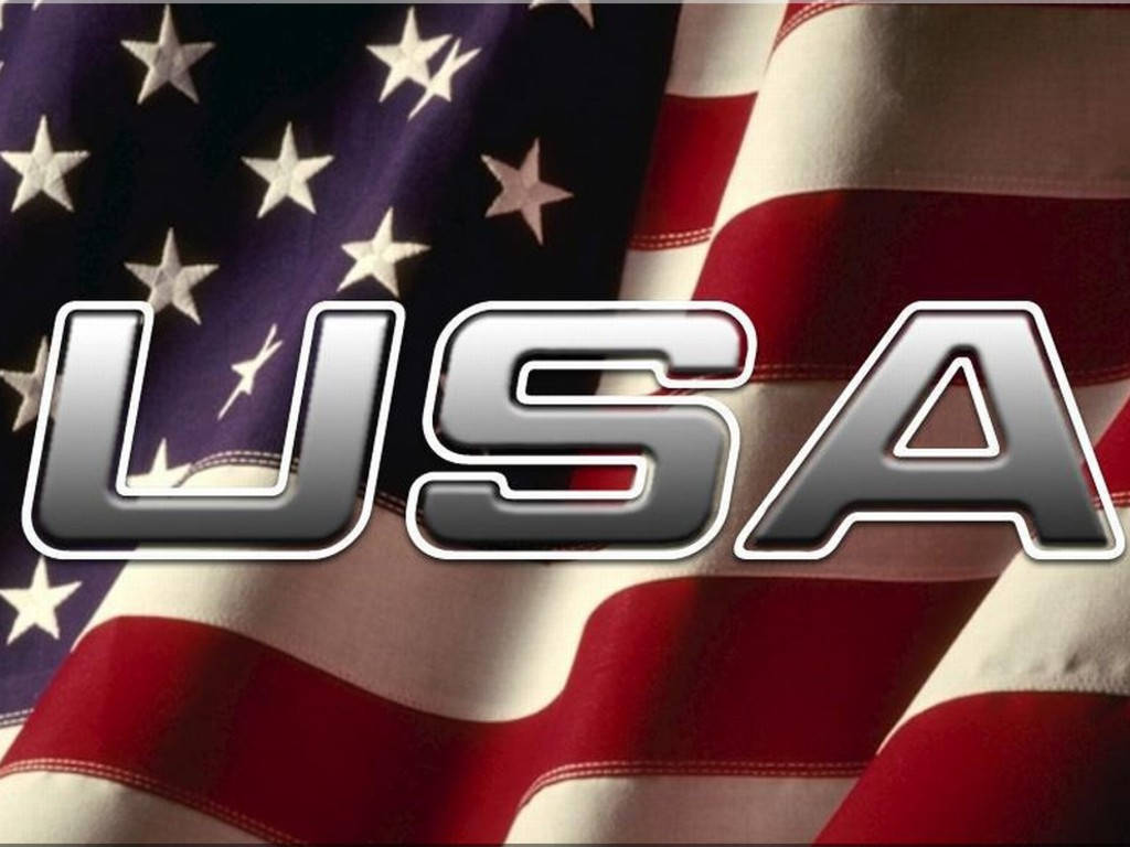 USA Flag, USA text, metallic, SD Desktop Wallpaper