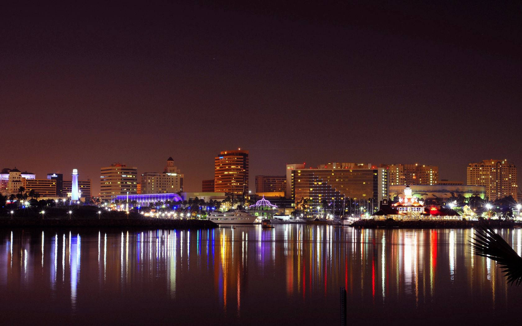 Long Beach, USA, night, HD Desktop Wallpaper