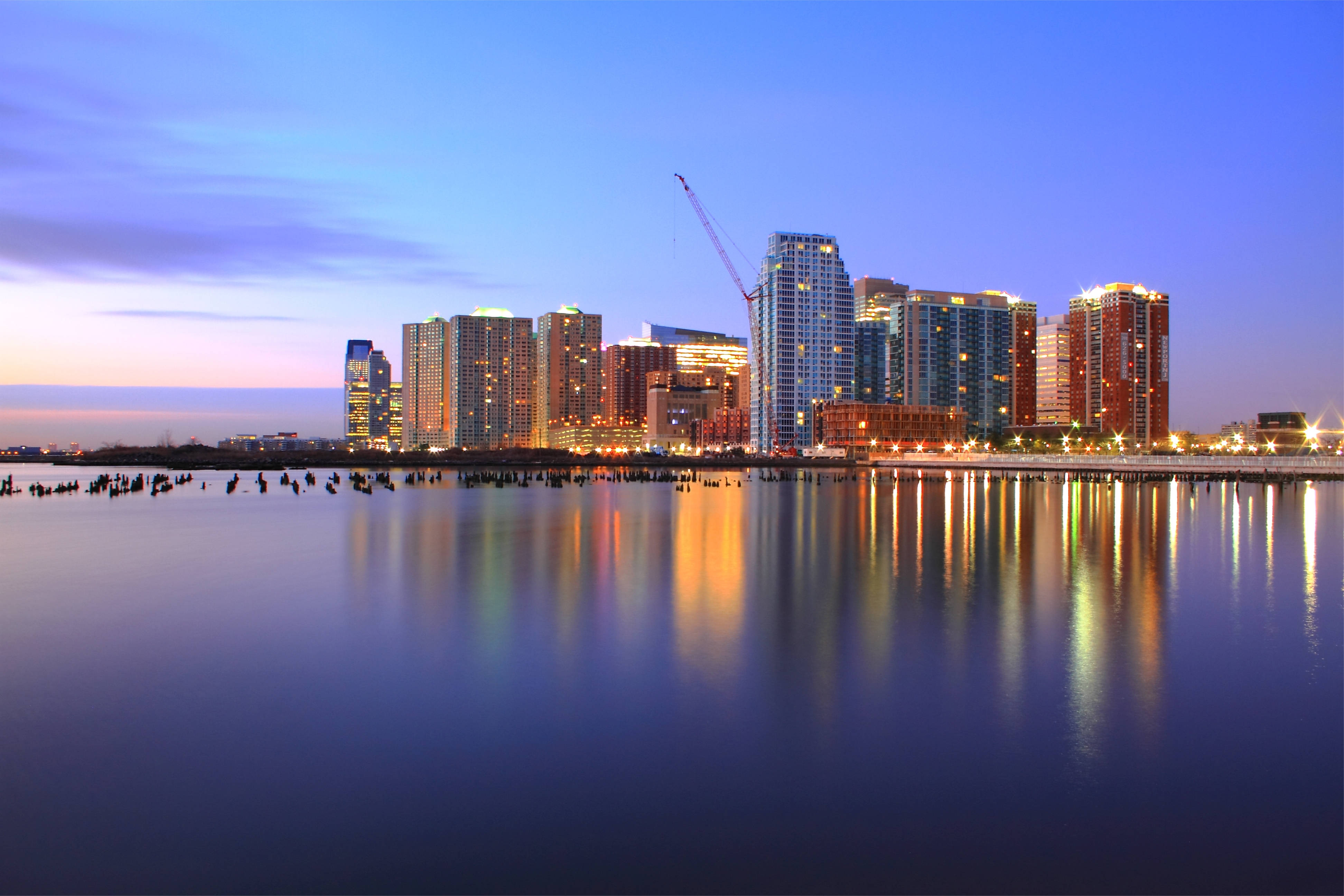 USA, tall buildings, twilight cityscape, 4K Desktop Wallpaper