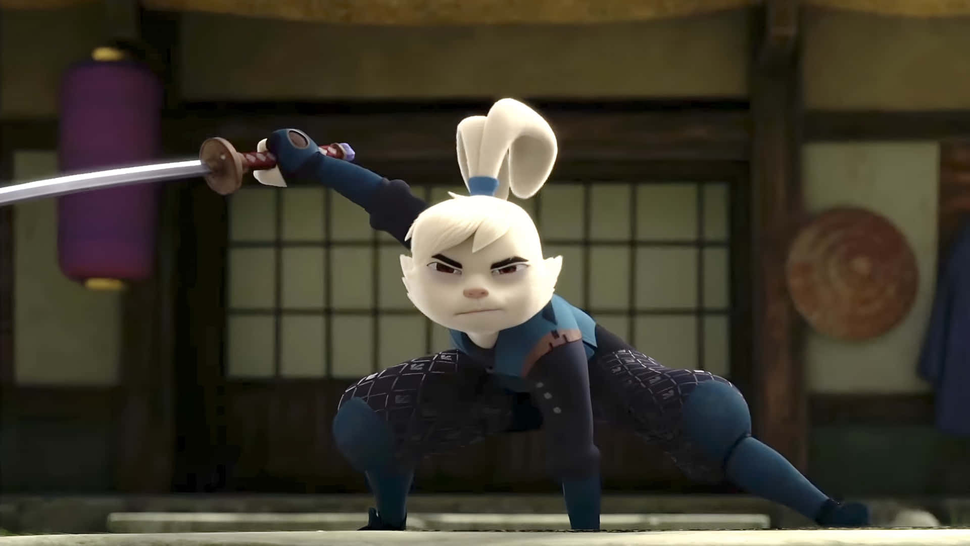 Usagi Yojimbo, samurai stance, white rabbit ninja, Full HD Desktop Wallpaper