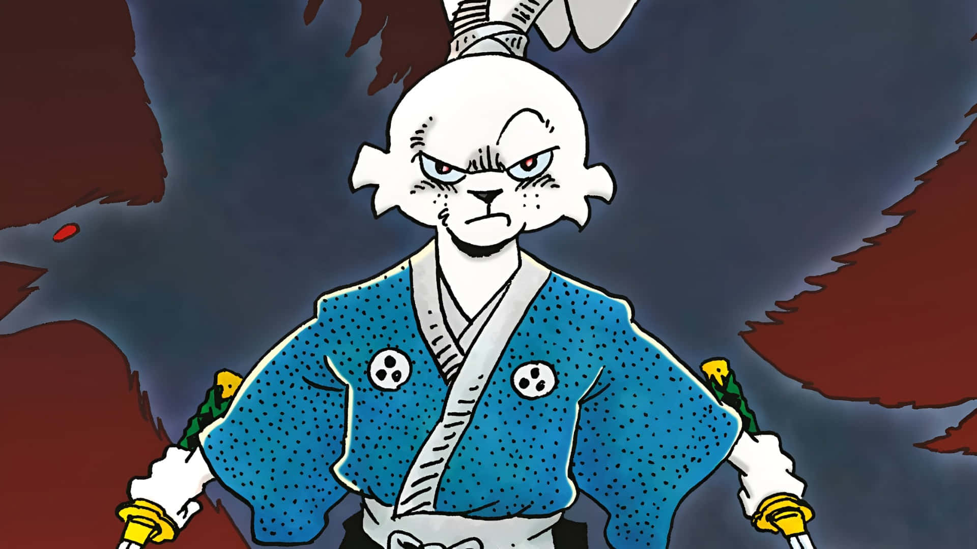 Usagi Yojimbo, samurai rabbit, blue spotted armor, Full HD Desktop Wallpaper