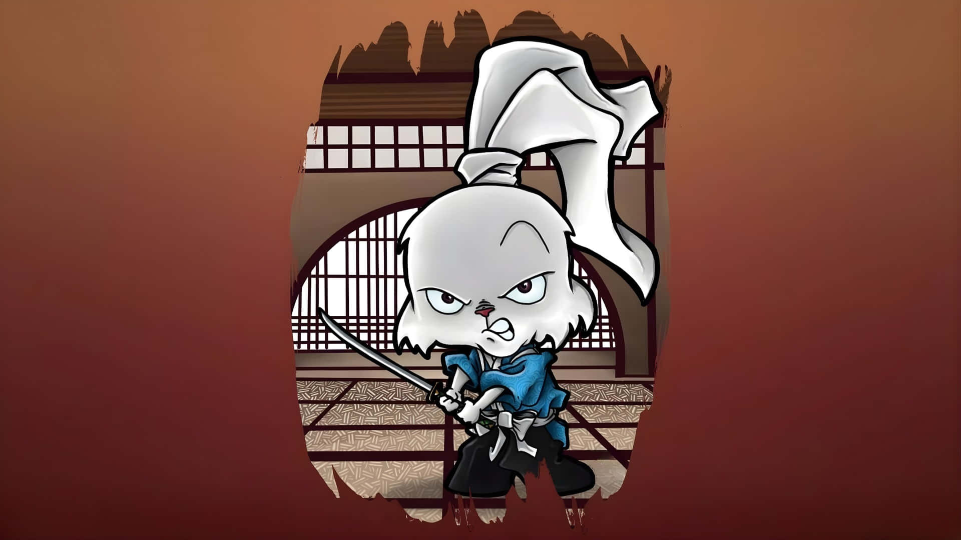 Usagi Yojimbo, samurai rabbit, blue armor, Full HD Desktop Wallpaper