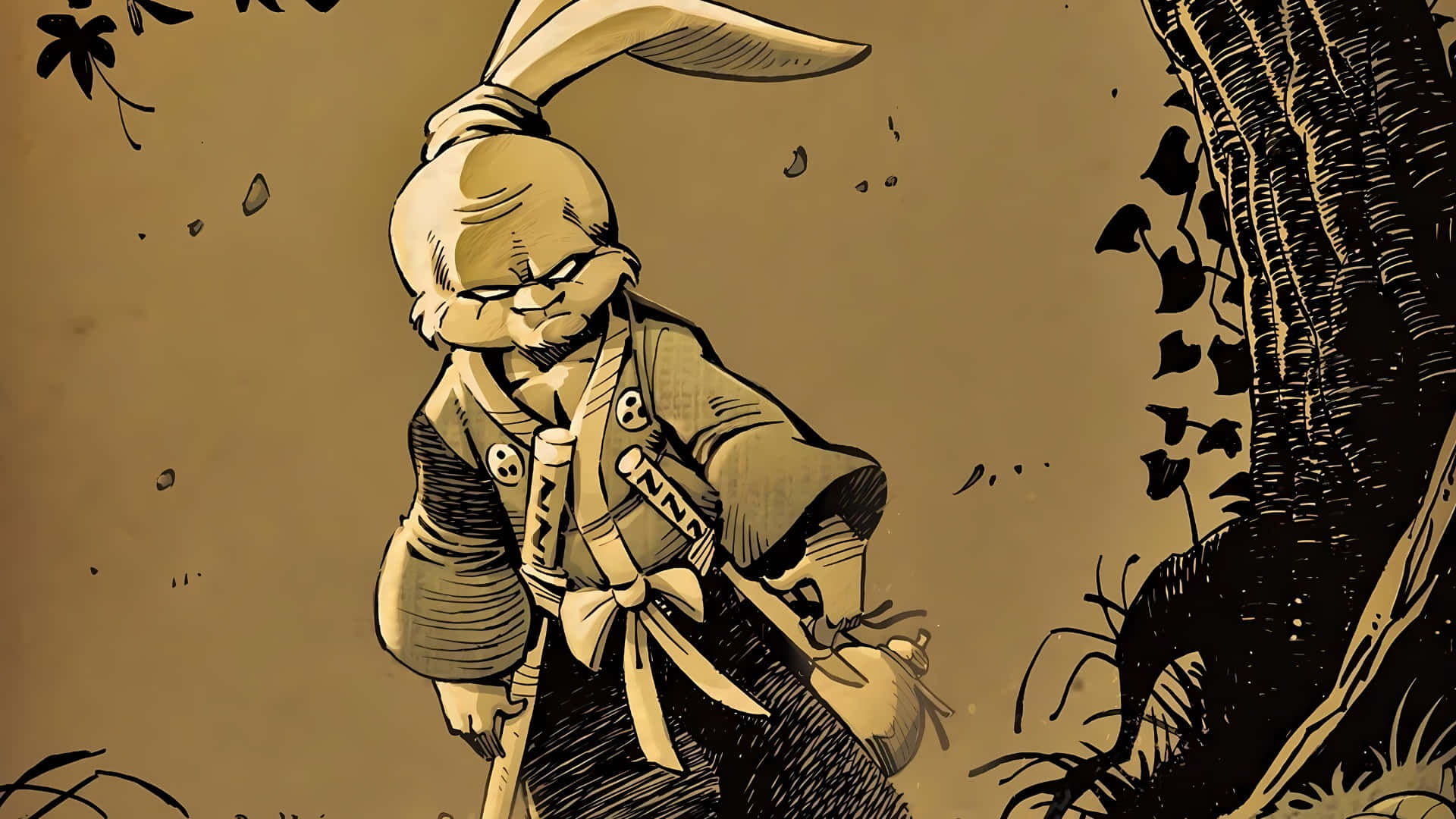 Usagi Yojimbo, samurai rabbit, traditional armor, Full HD Desktop Wallpaper