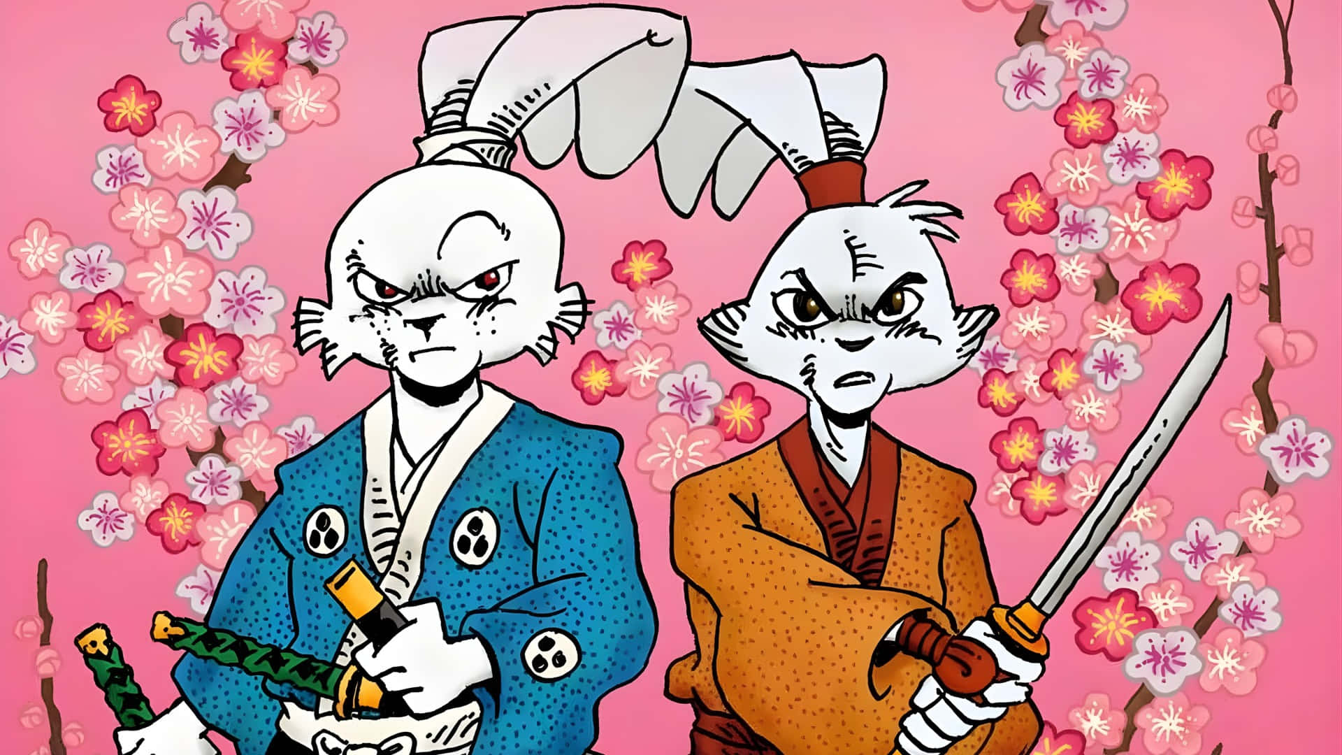 Usagi Yojimbo, anthropomorphic rabbits, traditional Japanese attire, Full HD Desktop Wallpaper