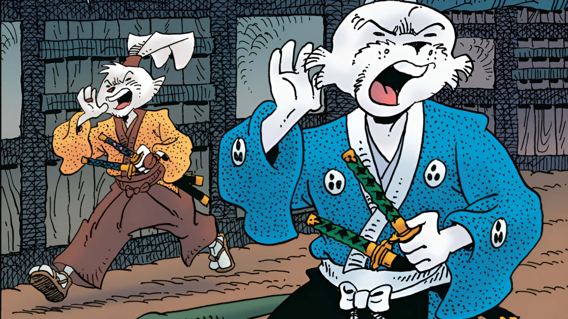 Usagi Yojimbo, anthropomorphic rabbits, traditional Japanese attire, Full HD Desktop Wallpaper