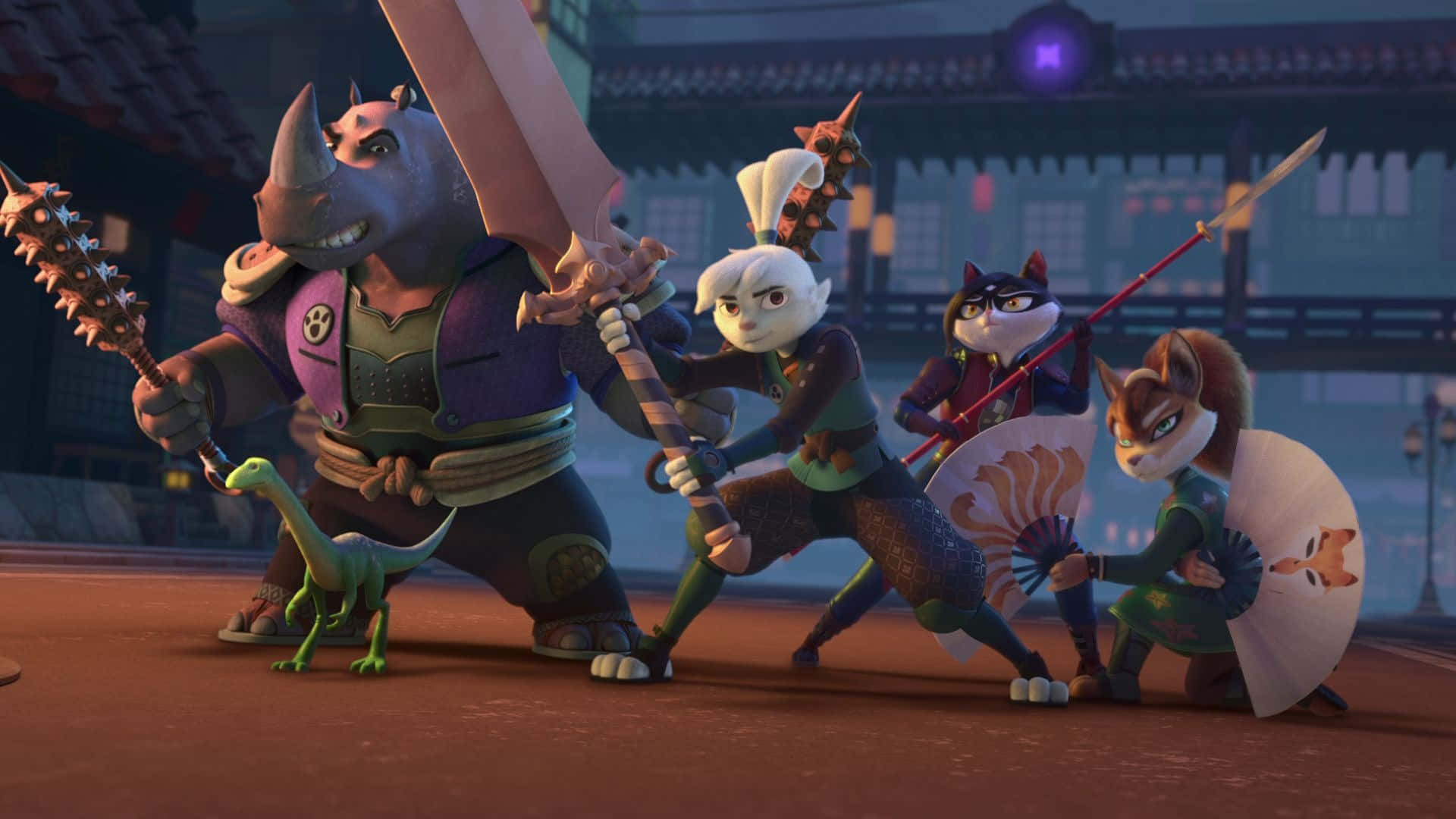 Usagi Yojimbo, animated warriors, traditional armor, Full HD Desktop Wallpaper