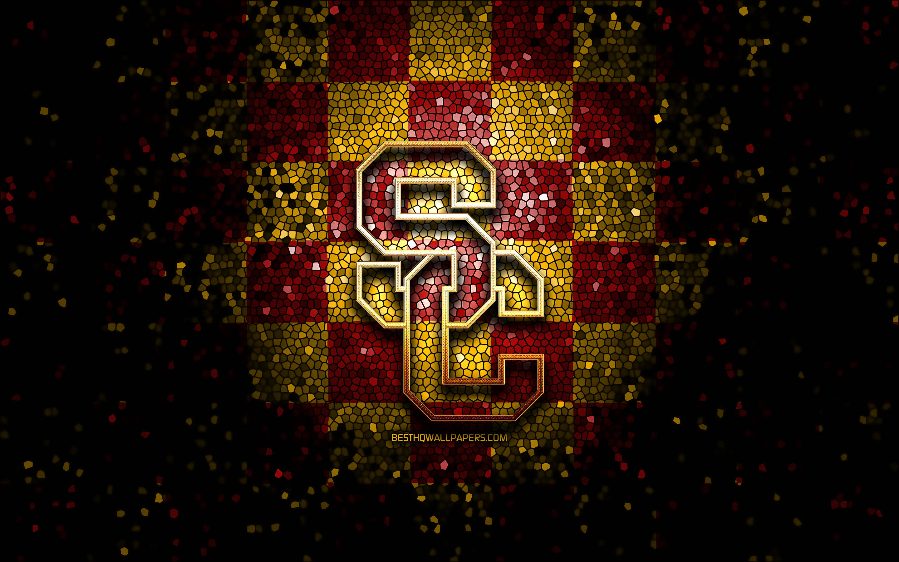 USC Football, gold, crimson, 2K Desktop Wallpaper