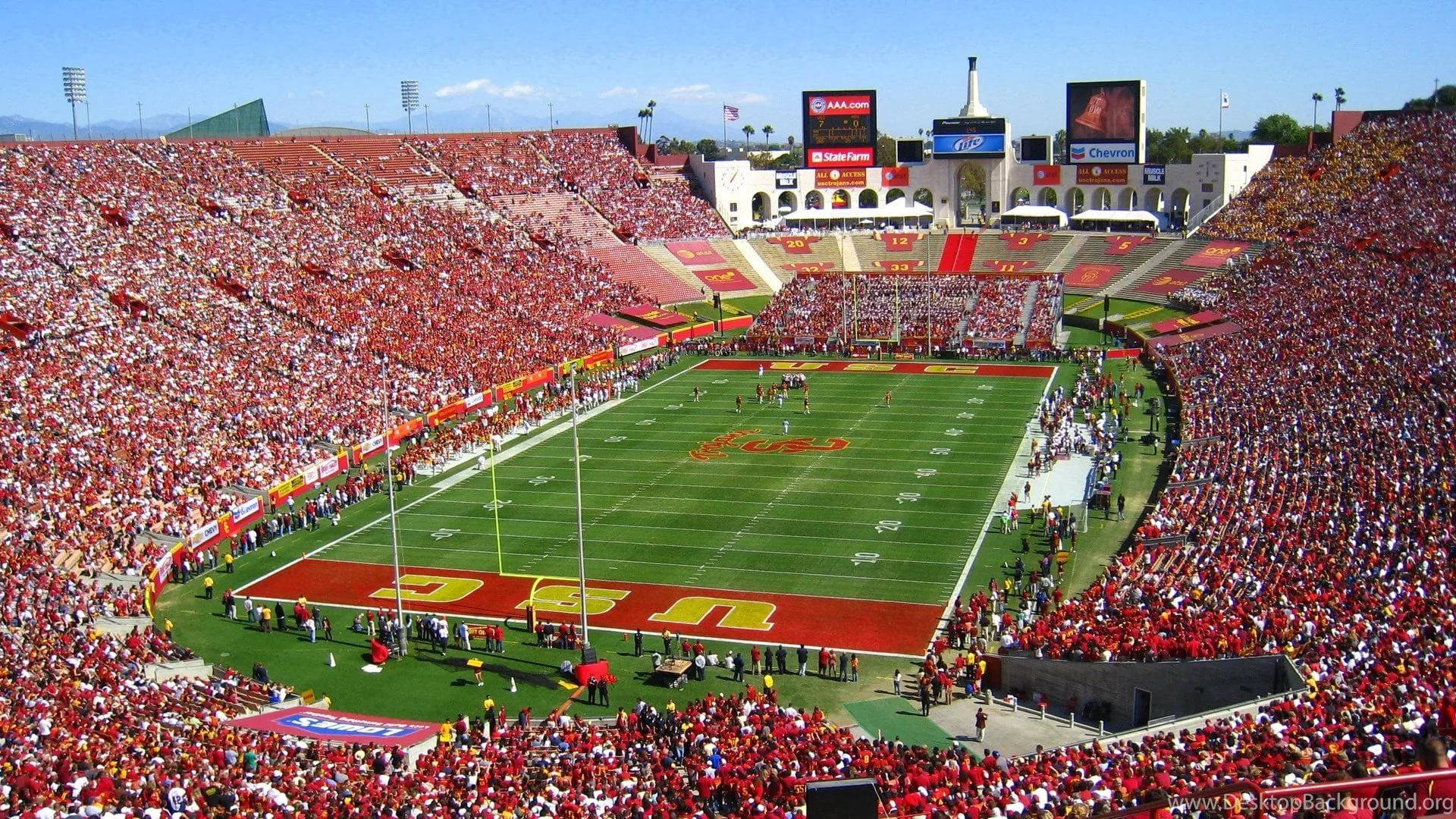 USC Football, full stadium, aerial view, Full HD Desktop Wallpaper