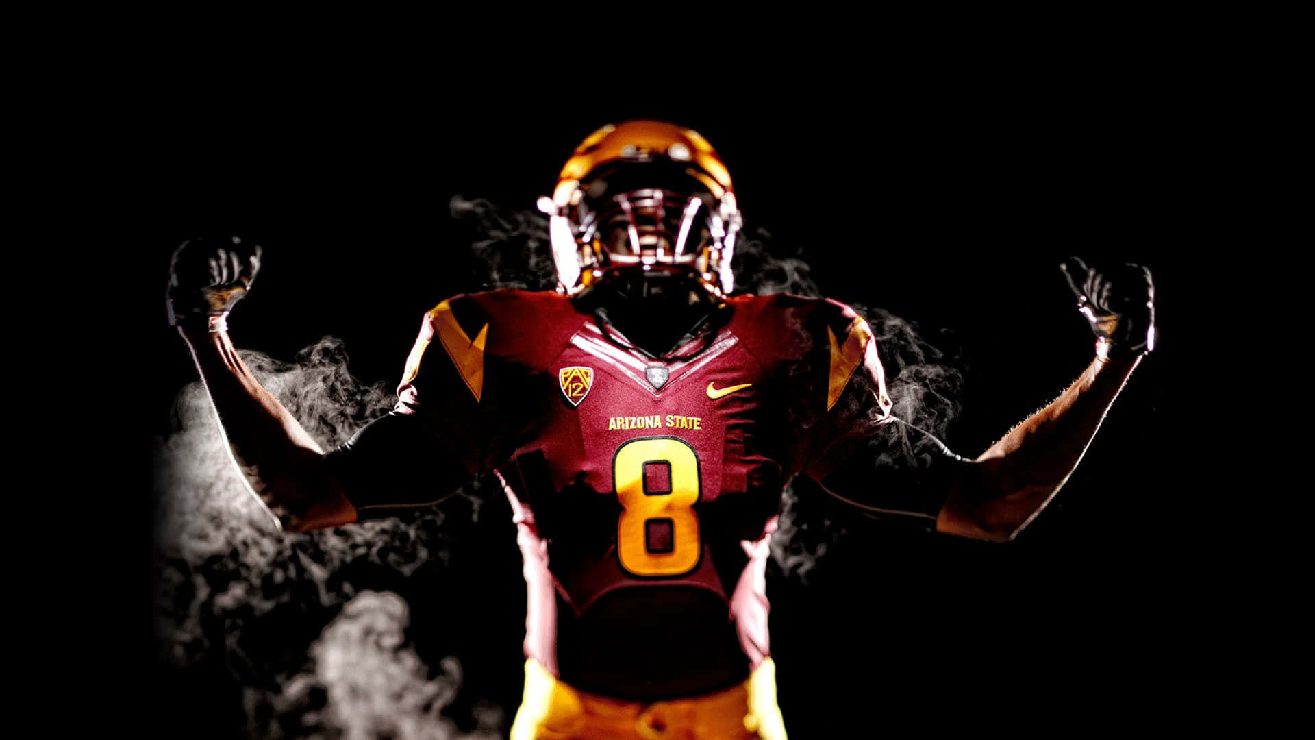 USC Trojans, maroon and gold uniform, number 8, Full HD Desktop Wallpaper