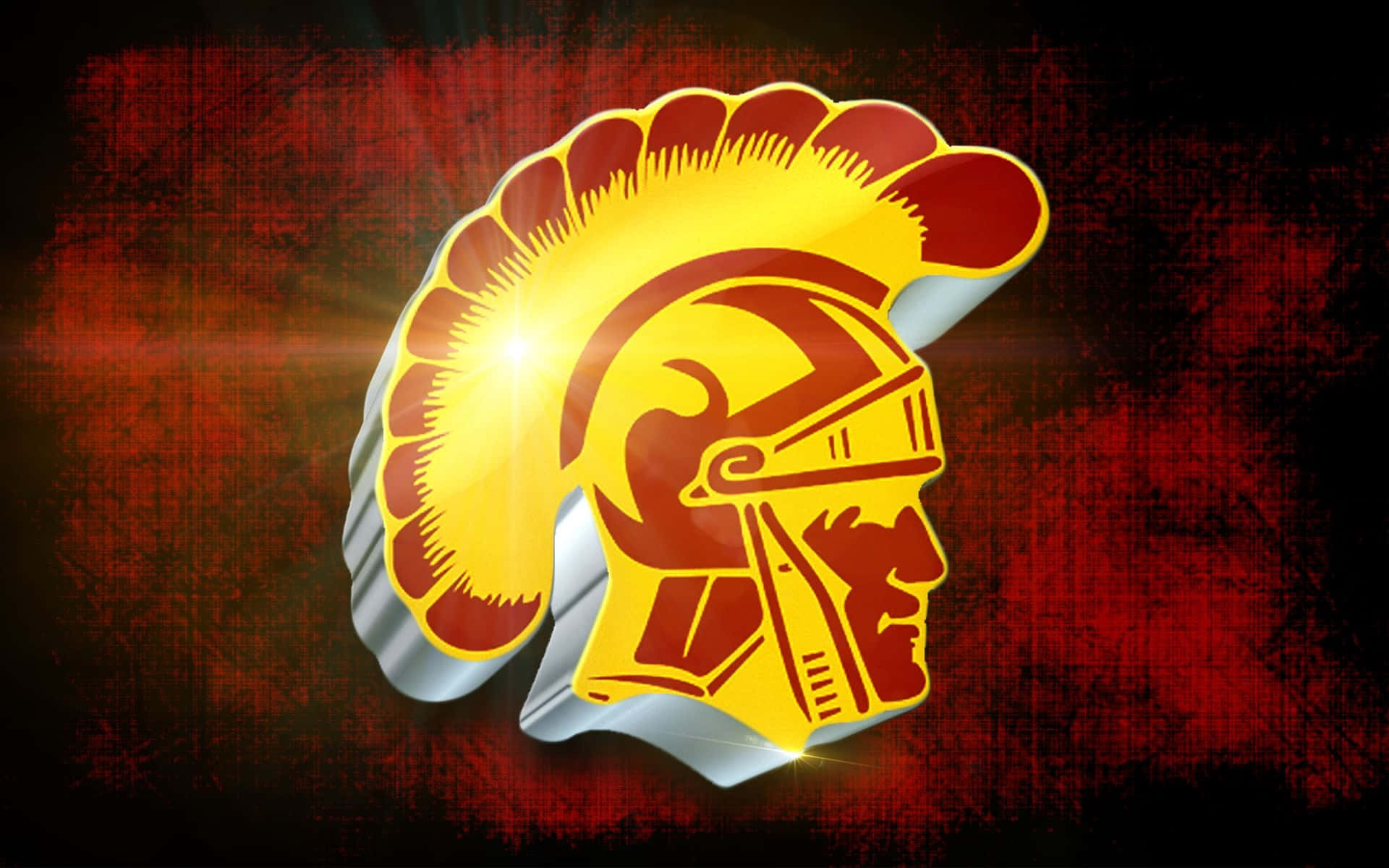 Usc Trojans, golden Roman gladiator helmet, red plume, Full HD Desktop Wallpaper