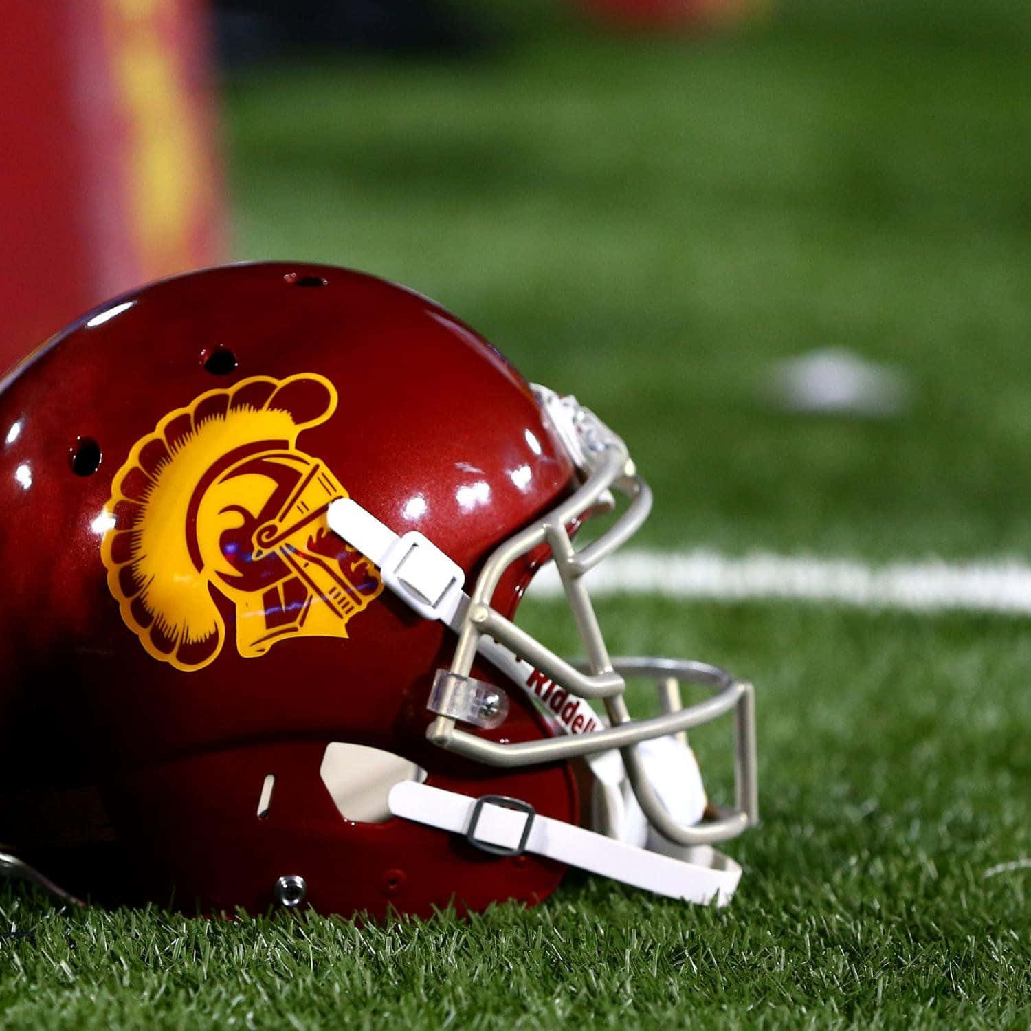 Usc Trojans, maroon, yellow Spartan logo, HD Desktop Wallpaper