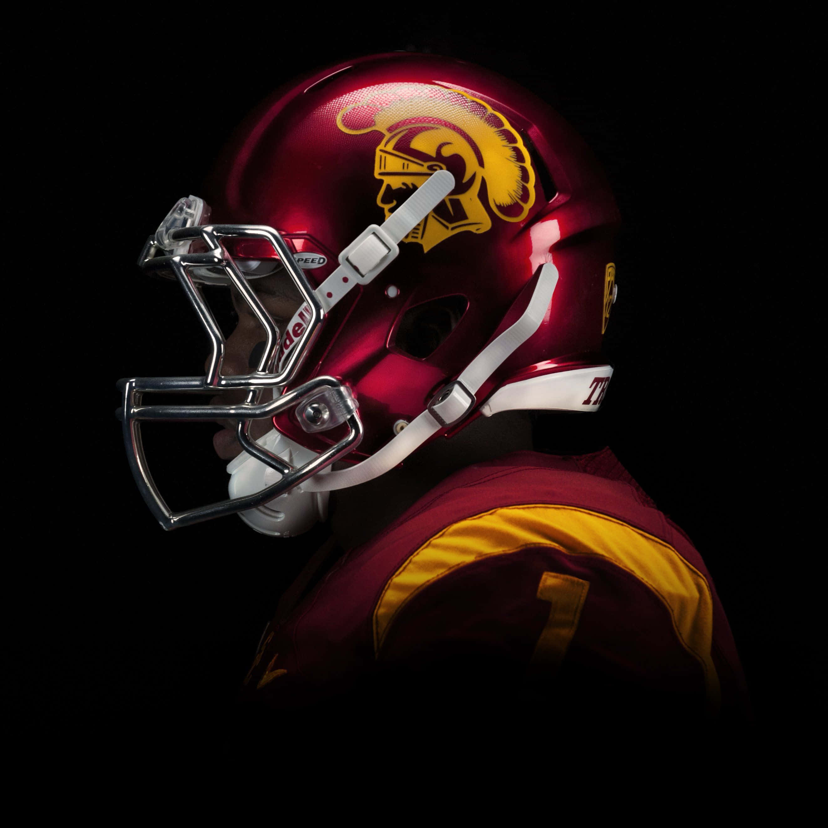 Usc Trojans, maroon helmet, gold roman gladiator logo, 2K Desktop Wallpaper