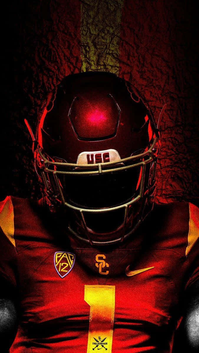 USC Trojans, red helmet, red jersey, SD Phone Wallpaper