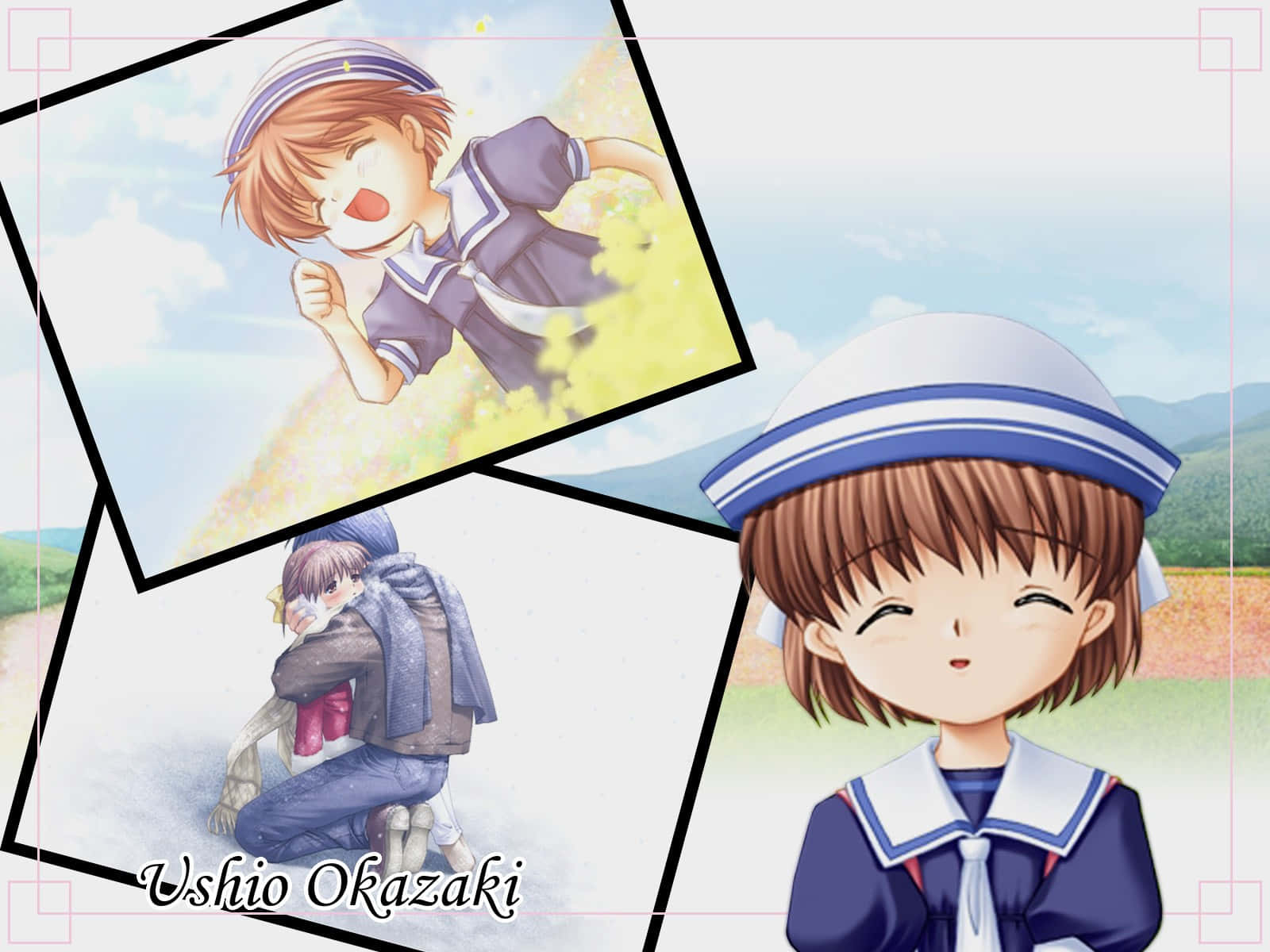 Ushio Okazaki, sailor uniform, bright sky, HD Desktop Wallpaper