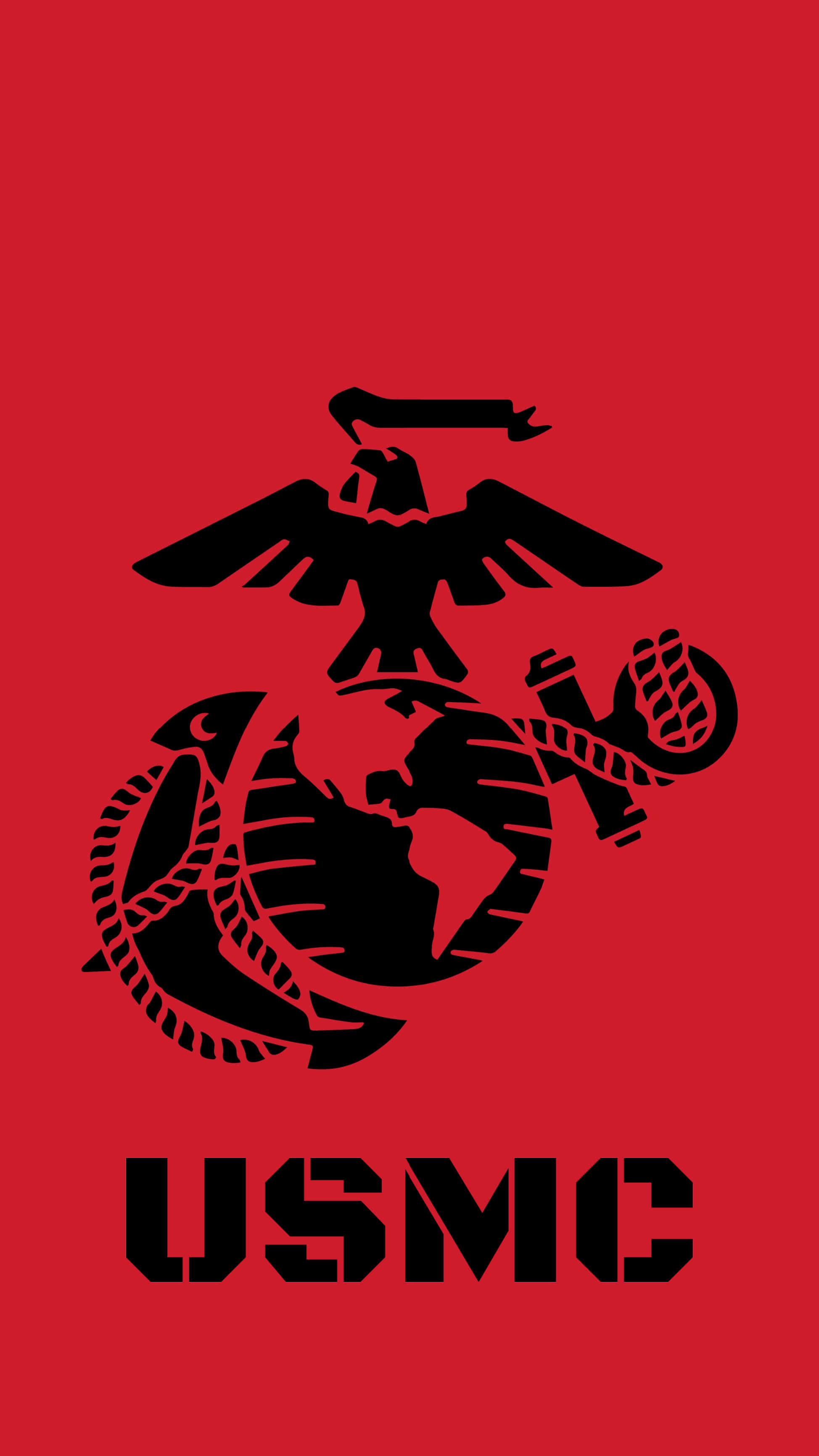 USMC, eagle globe and anchor, vibrant red background, 2K Phone Wallpaper