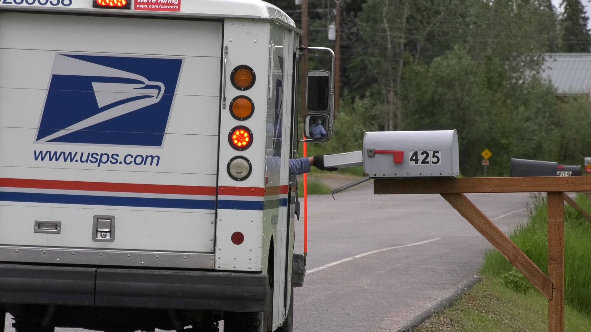 USPS, mail truck, numbered mailbox, Full HD Desktop Wallpaper