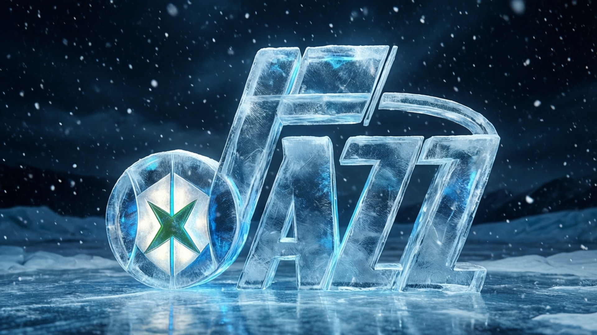 Jazz, ice sculpture, glowing ice, Full HD Desktop Wallpaper