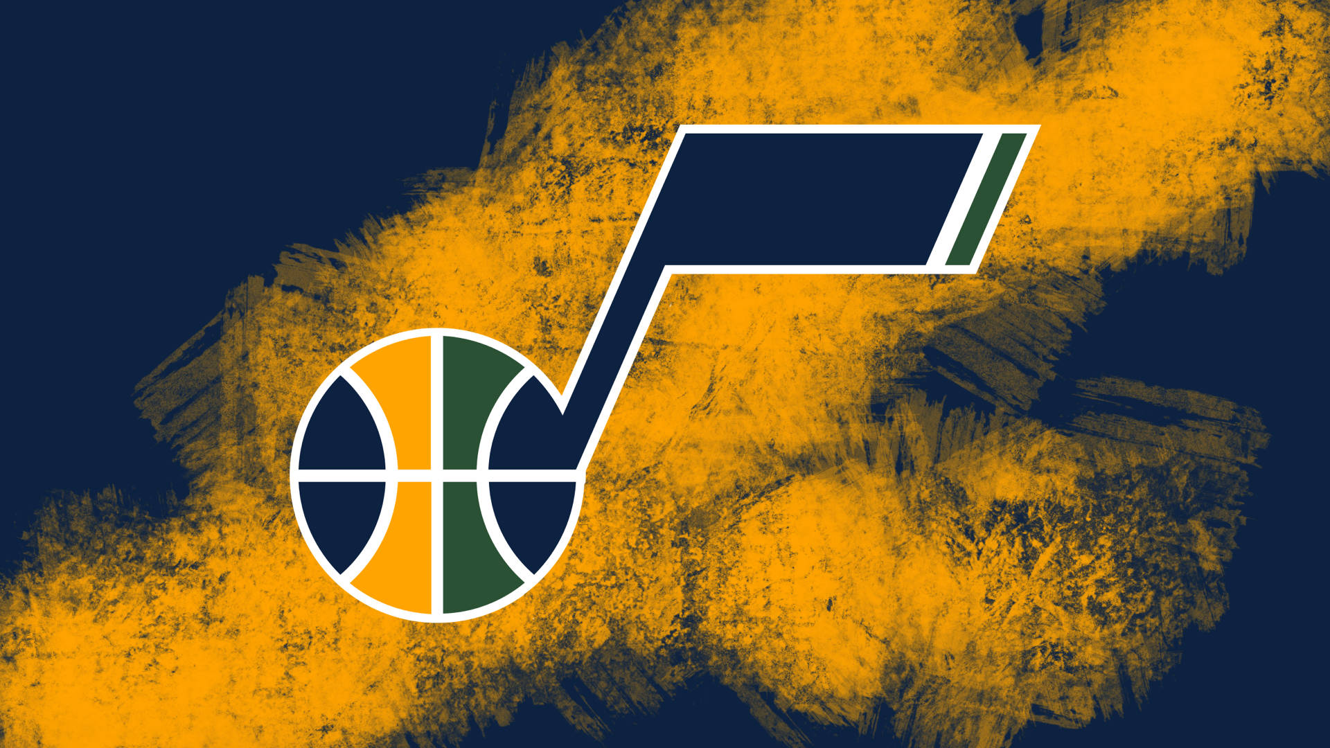 Utah Jazz, blue and yellow, basketball, Full HD Desktop Wallpaper