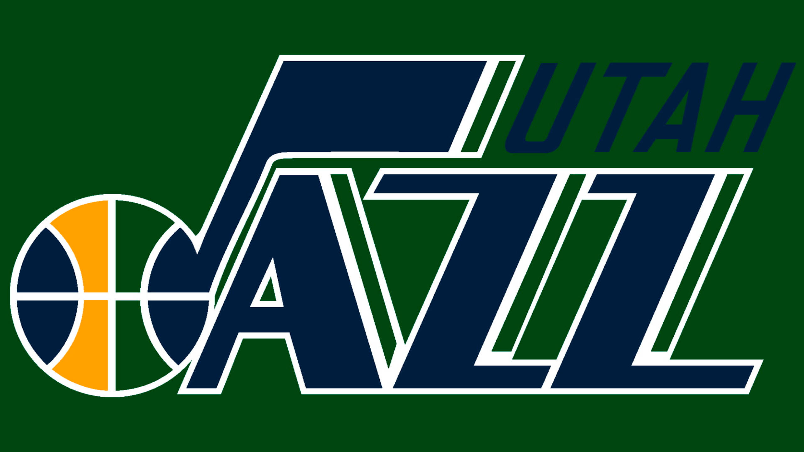 Utah Jazz, name logo, basketball graphic, 2K Desktop Wallpaper