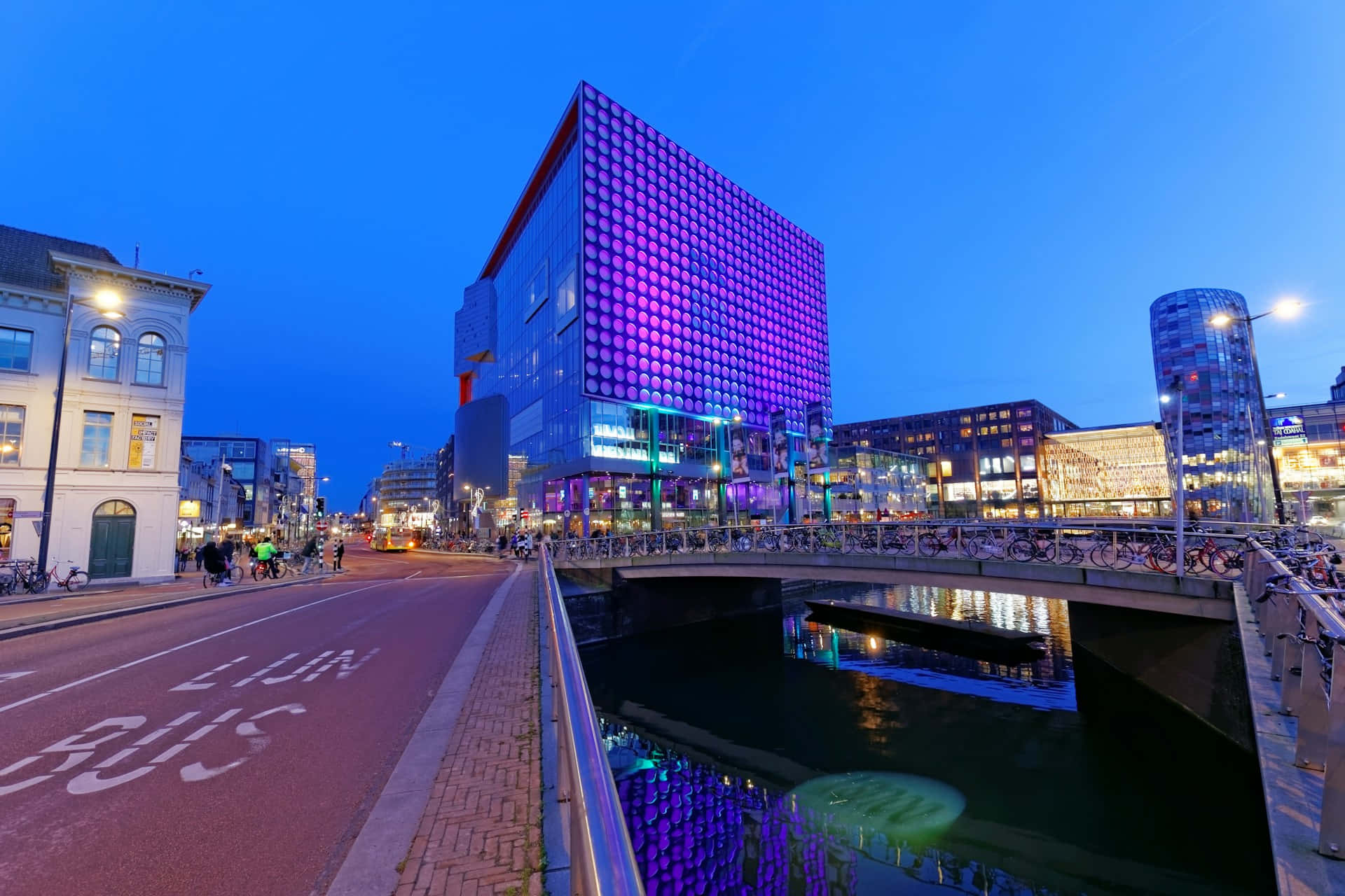 Utrecht, cityscape, dusk, Full HD Desktop Wallpaper