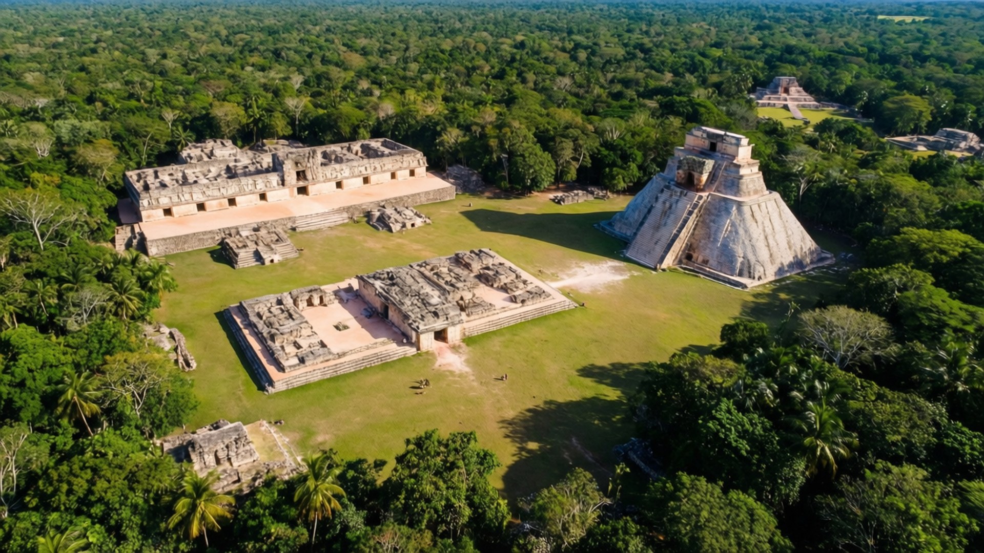 Uxmal, ancient Mayan city, Yucatan jungle, Full HD Desktop Wallpaper