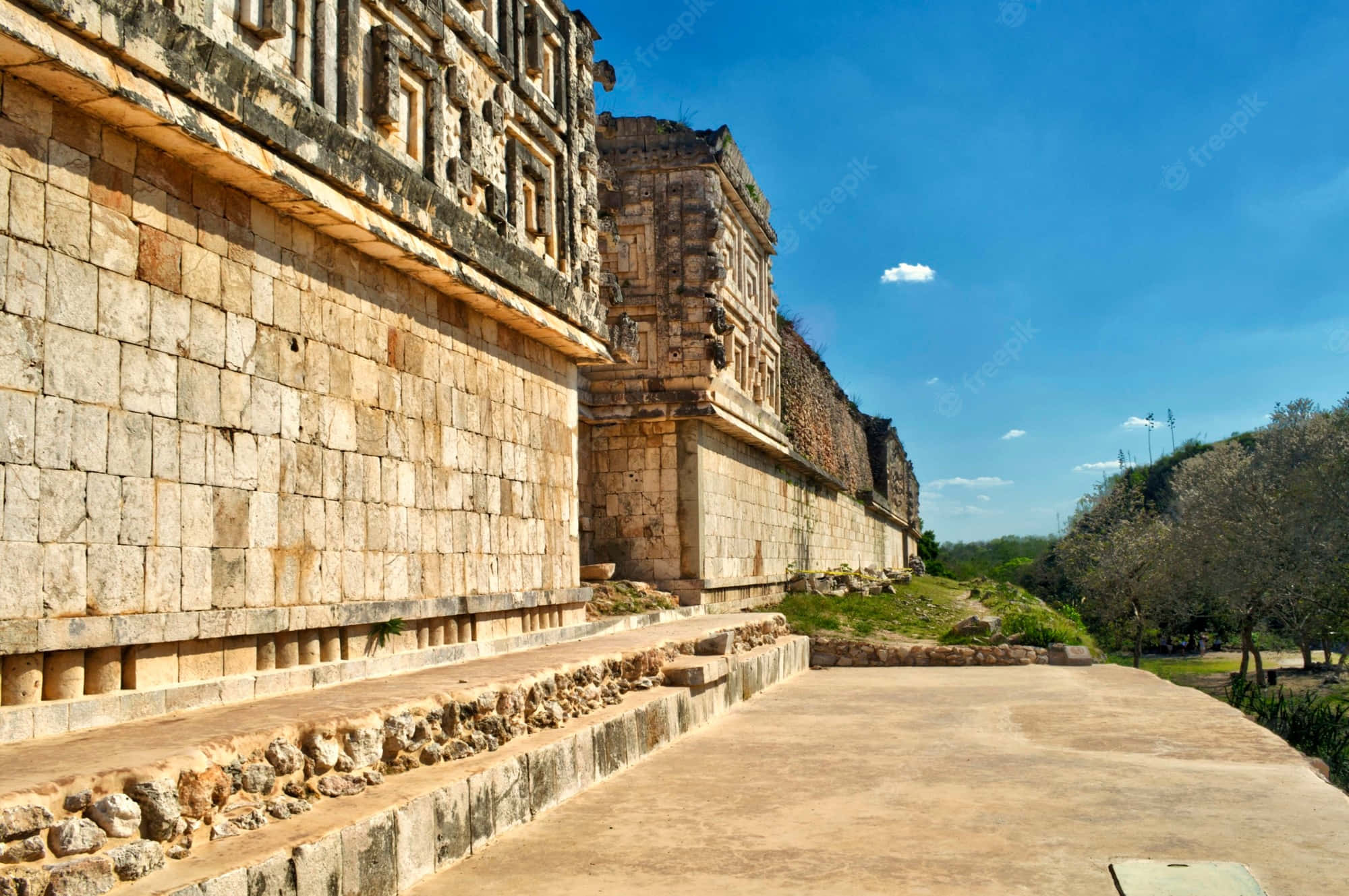 Uxmal, ancient Mayan city, stone temple ruins, Full HD Desktop Wallpaper