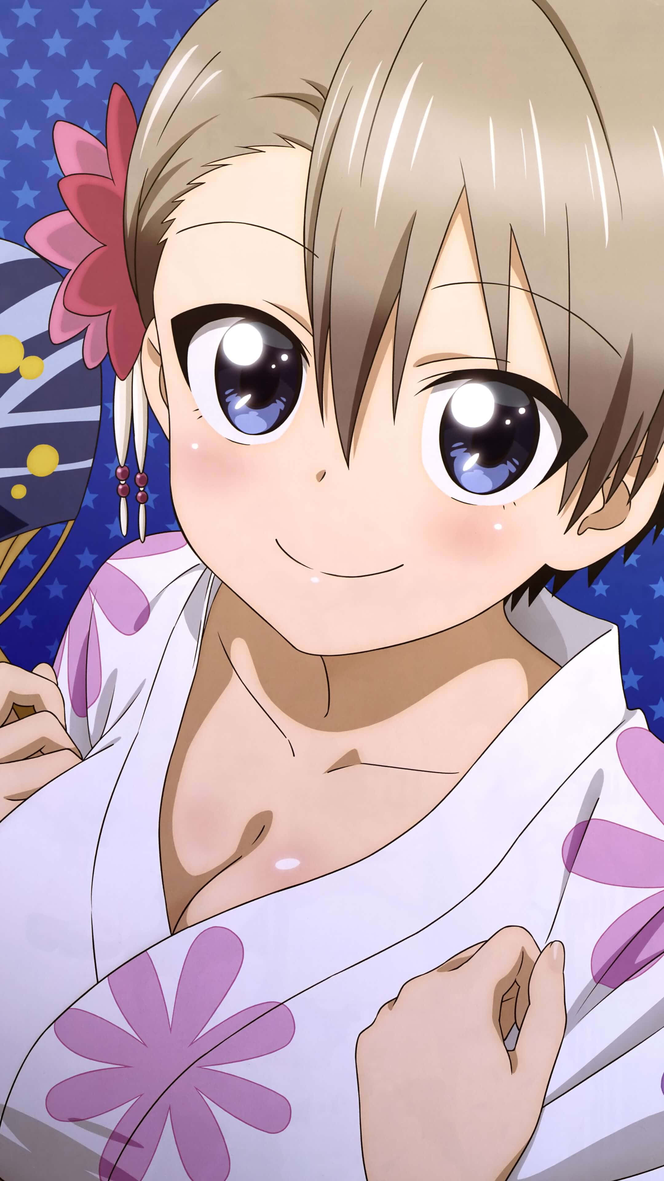 Uzaki Chan, blonde hair, blue eyes, 4K Phone Wallpaper