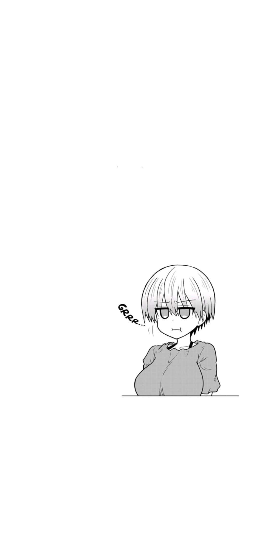 Uzaki Chan, monochrome, short hair, Full HD Phone Wallpaper